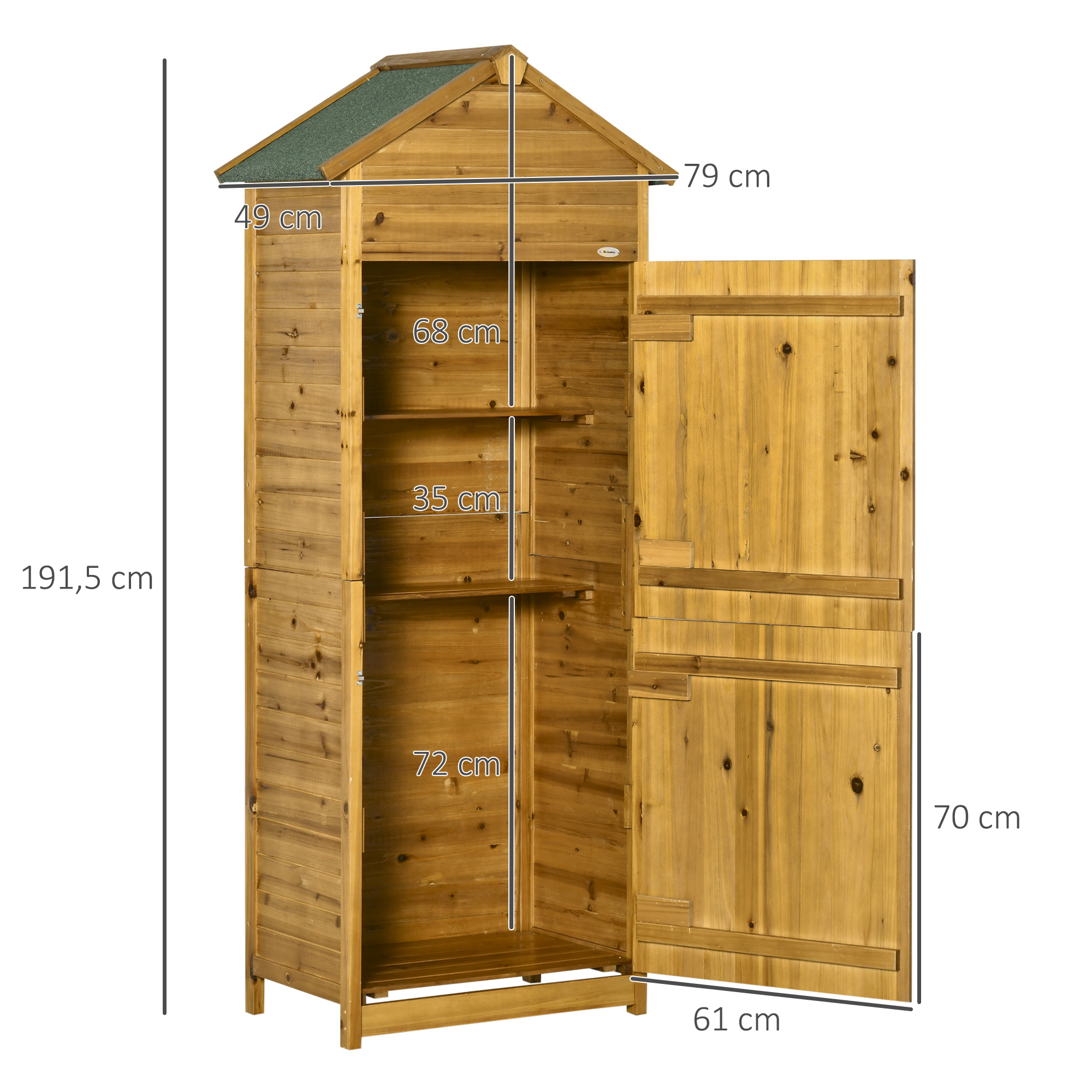 Outsunny Huisdiertrap Hondentrap, 3 treden, grenenhout, 46 cm x 54 cm x 42,5 cm, Bruin + Zwart