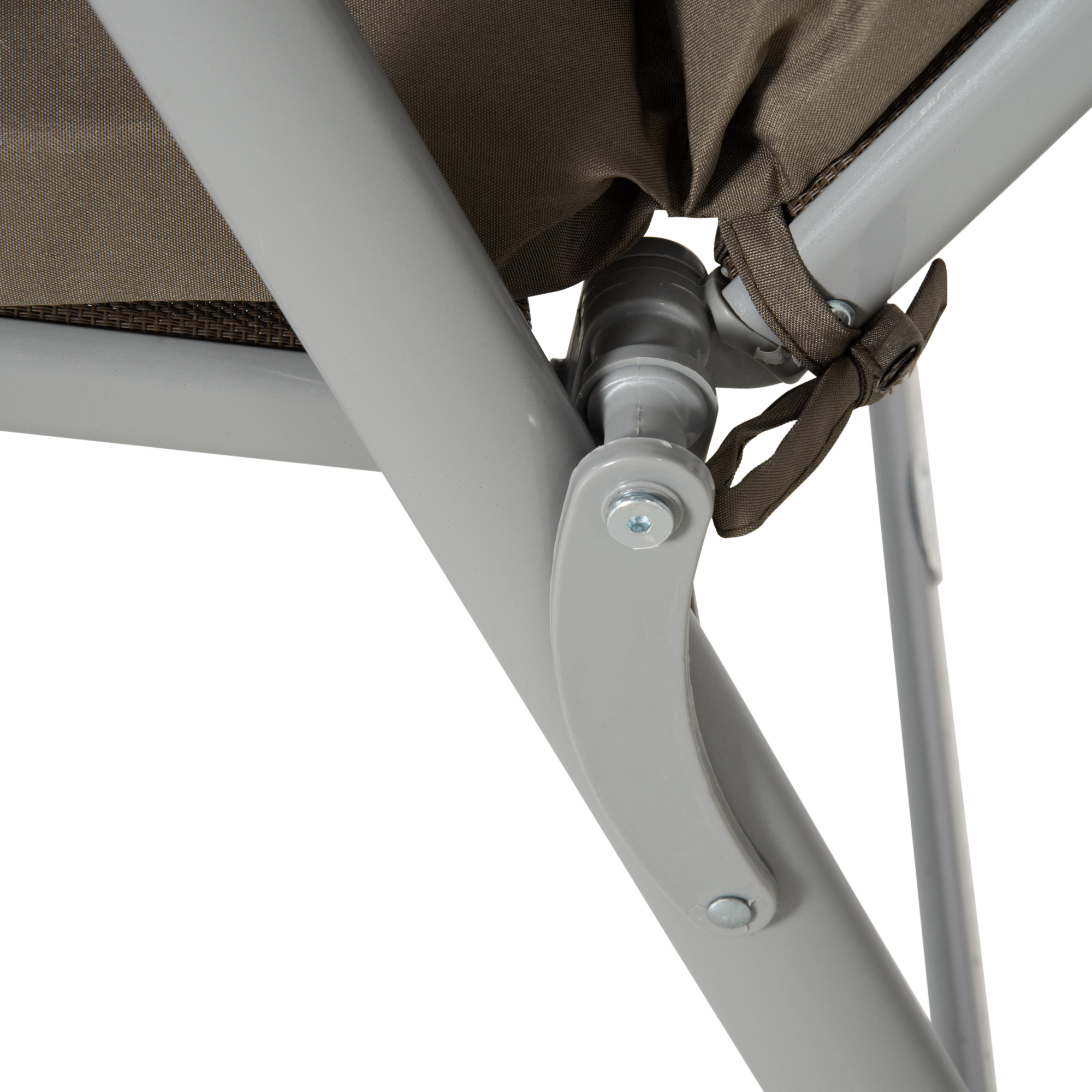 Outsunny Inklapbaar Ligbed Tuin Metalen Frame, Comfortabele Ligstoel Met Kussens, bruin