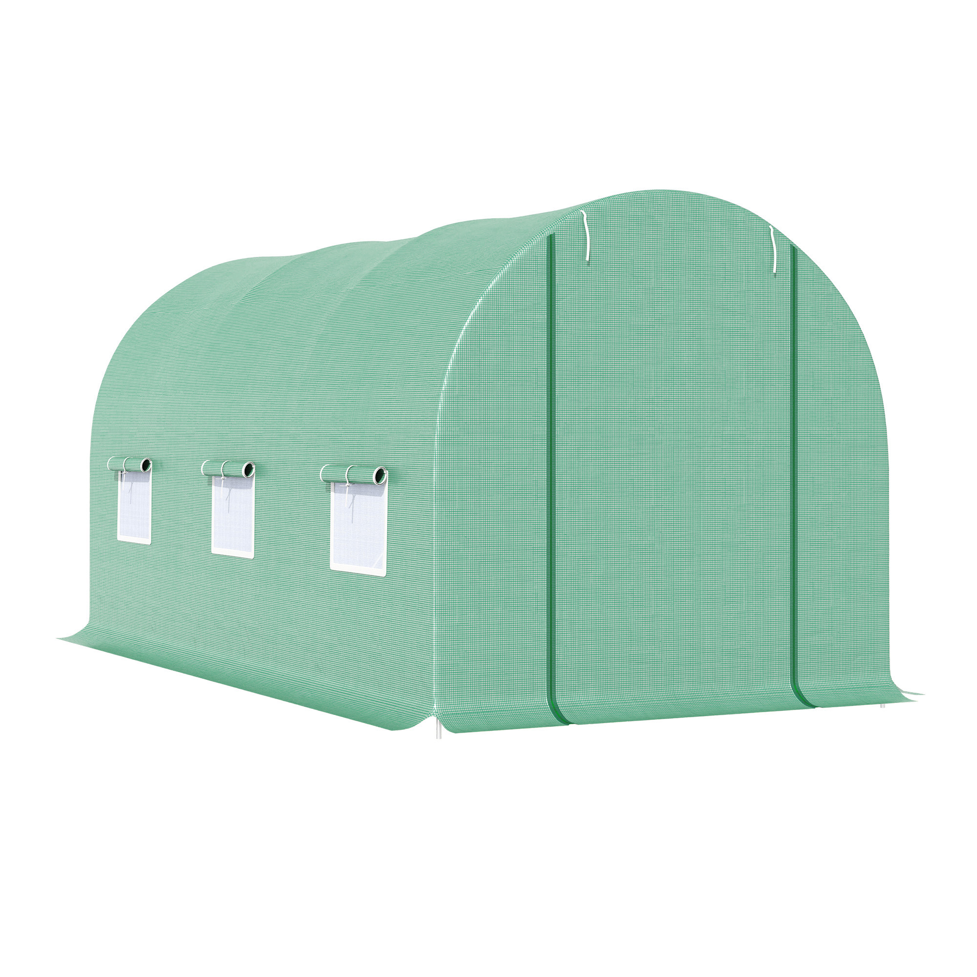 Outsunny Ruime Kas voor Elk Seizoen - Groen 445 x 190 x 200 cm