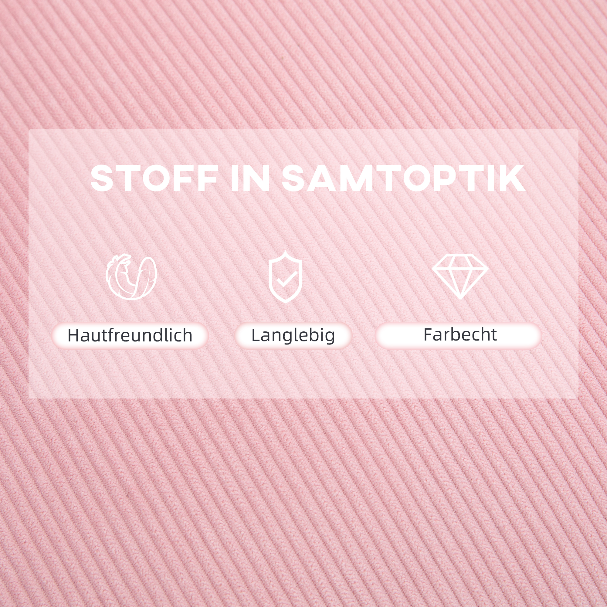 HOMCOM oorfauteuil met kruk, fauteuil met verstelbare rugleuning, roze