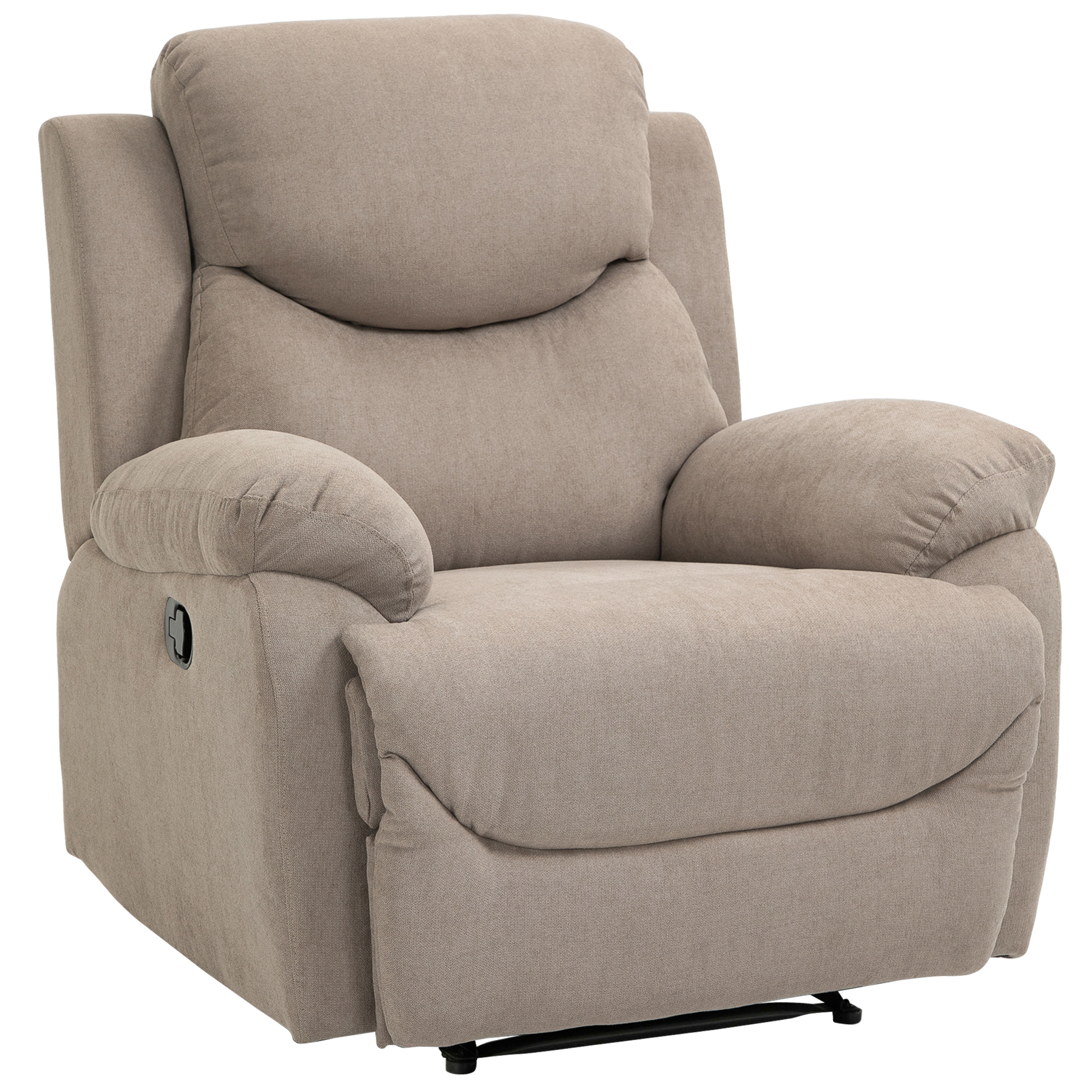 HOMCOM relaxfauteuil enkele sofa ligbed kantelbaar 150 ° TV-fauteuil linnen beige 97 x 96 x 105,5 cm