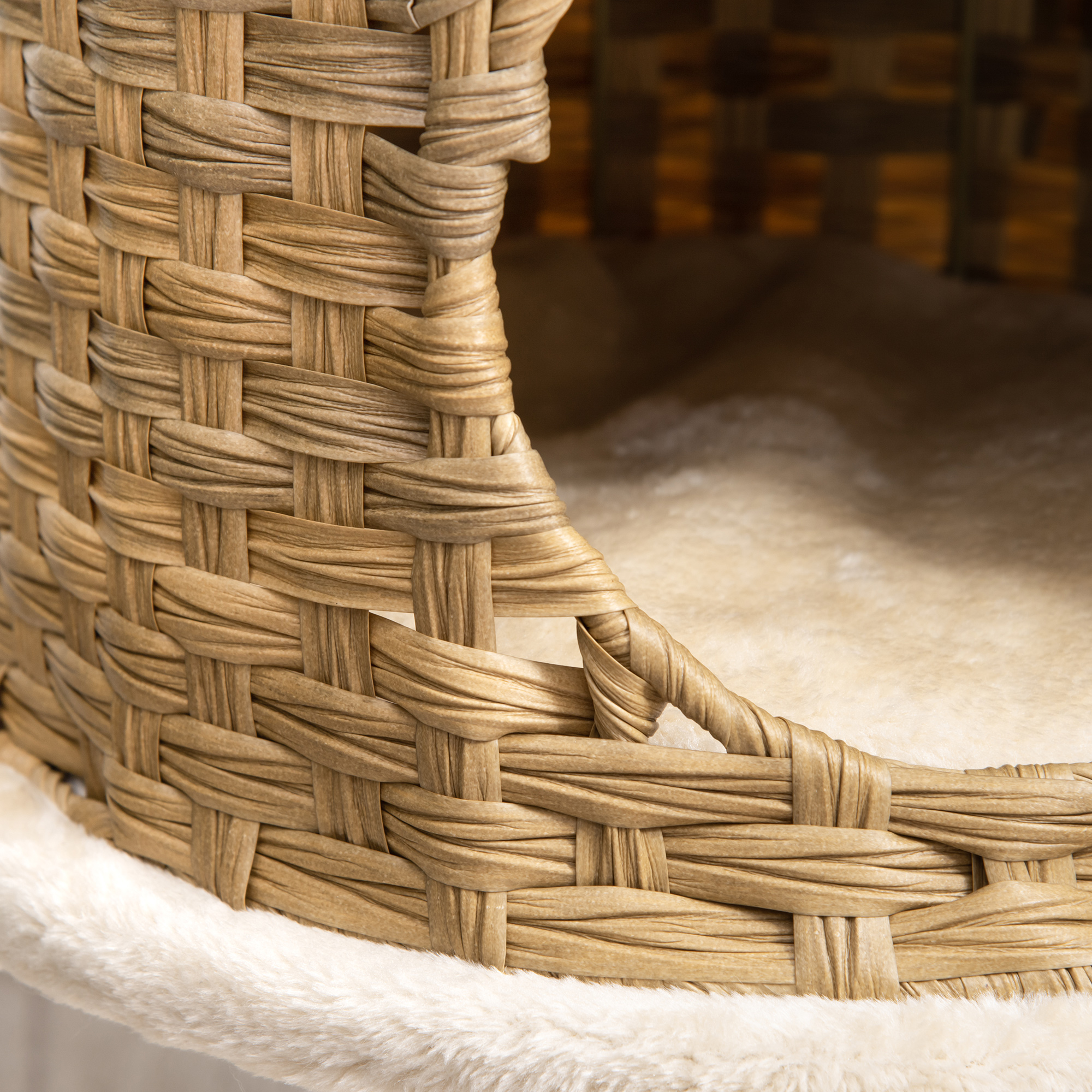 PawHut krabpaal kattenboom klimboom met sisalpalen stabiel met grotten speelballen speelsisal hoogte 95 cm spaanplaat sisal fluweelzacht polyester PE naturel + beige 55 x 47 x 95 cm