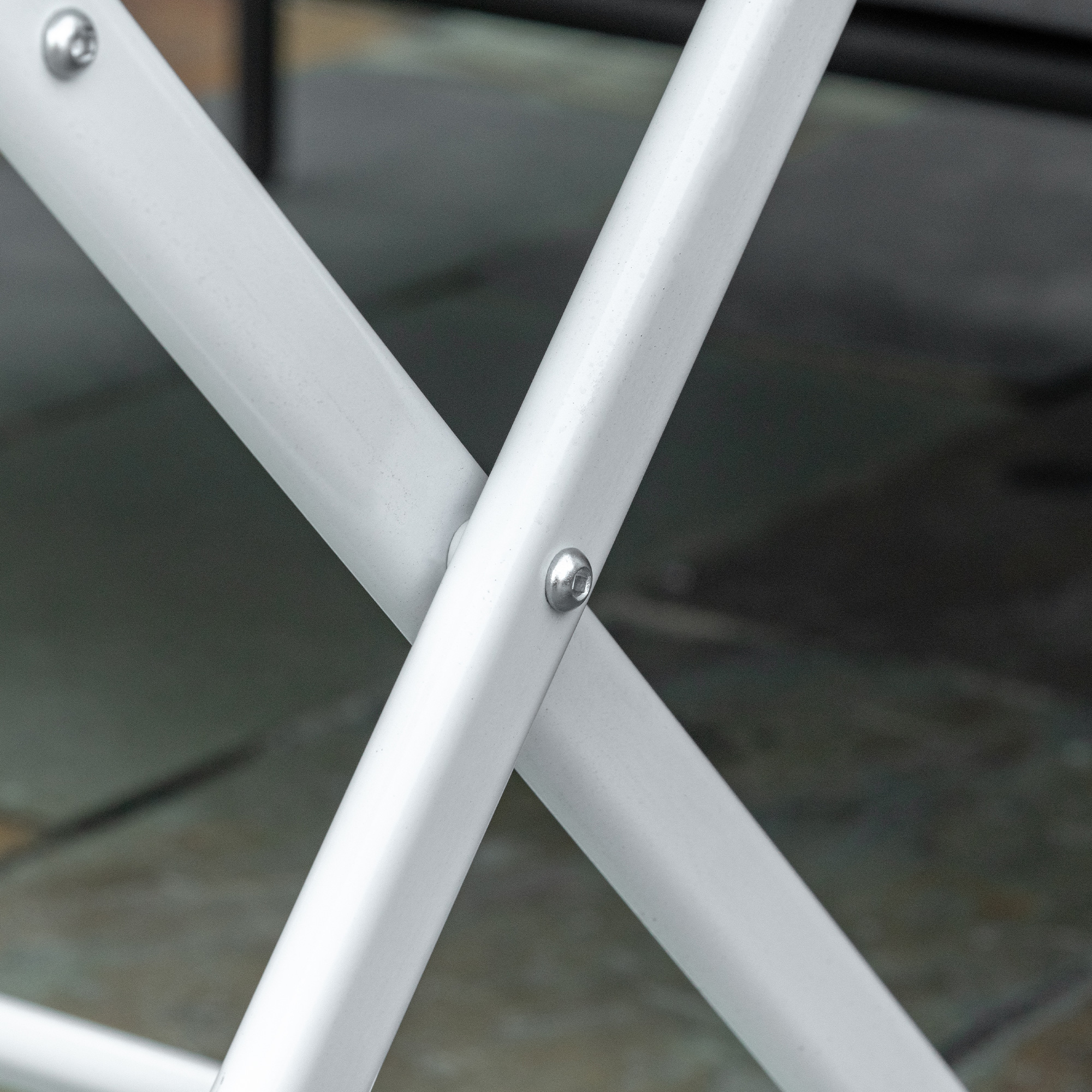 Outsunny klaptafel tuintafel met parasolgat klaptafel metaal glas wit