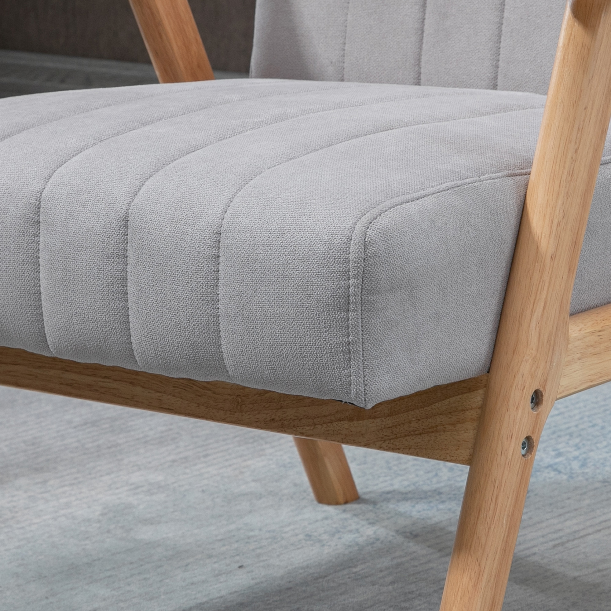 HOMCOM oorfauteuil, gestoffeerde stoel met armleuningen, fauteuil, fauteuil