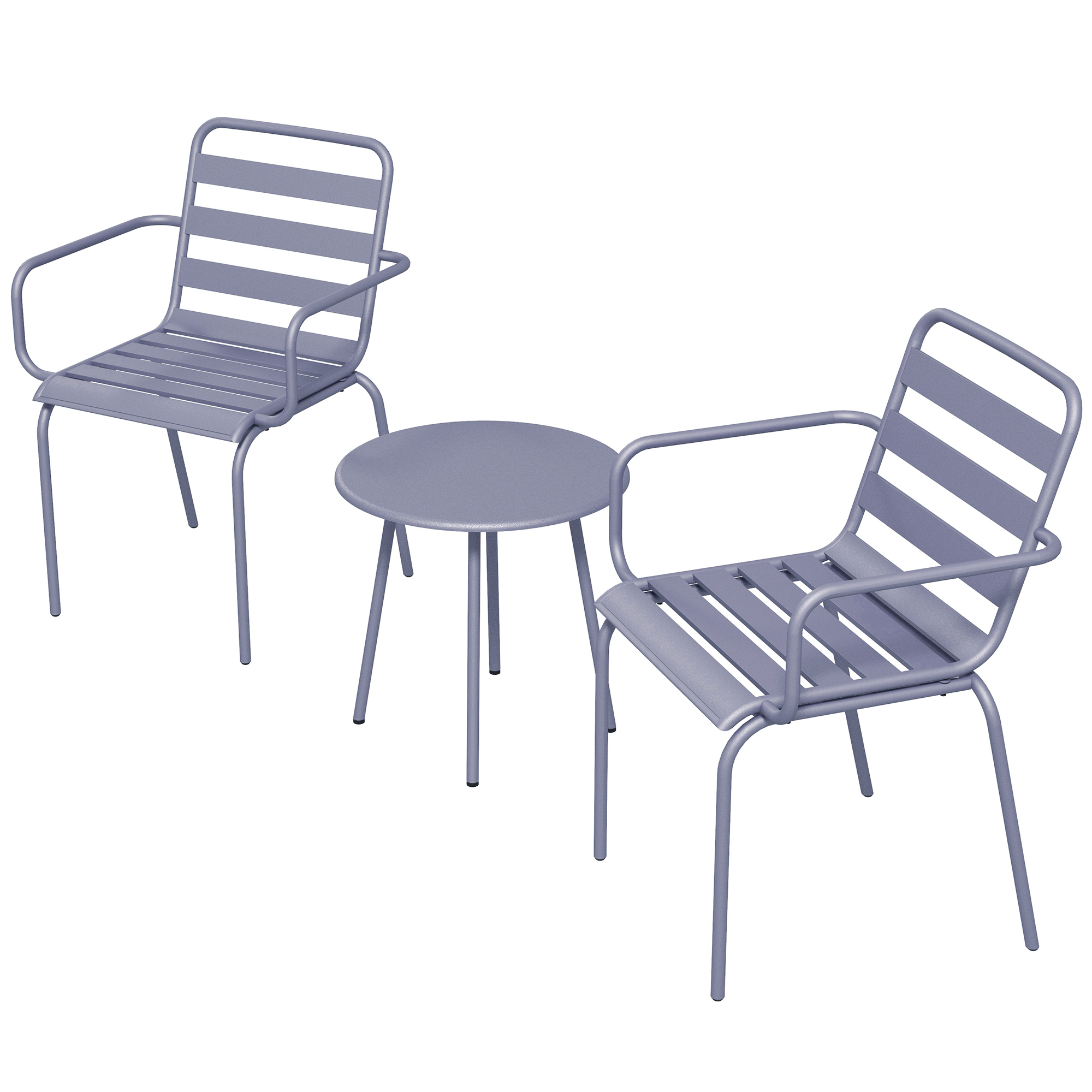 Outsunny 3-delige Bistroset Balkonbistroset 2-delige Bistroset, opklapbaar, modern design, 51 x 58 x 78 cm, Lichtgrijs