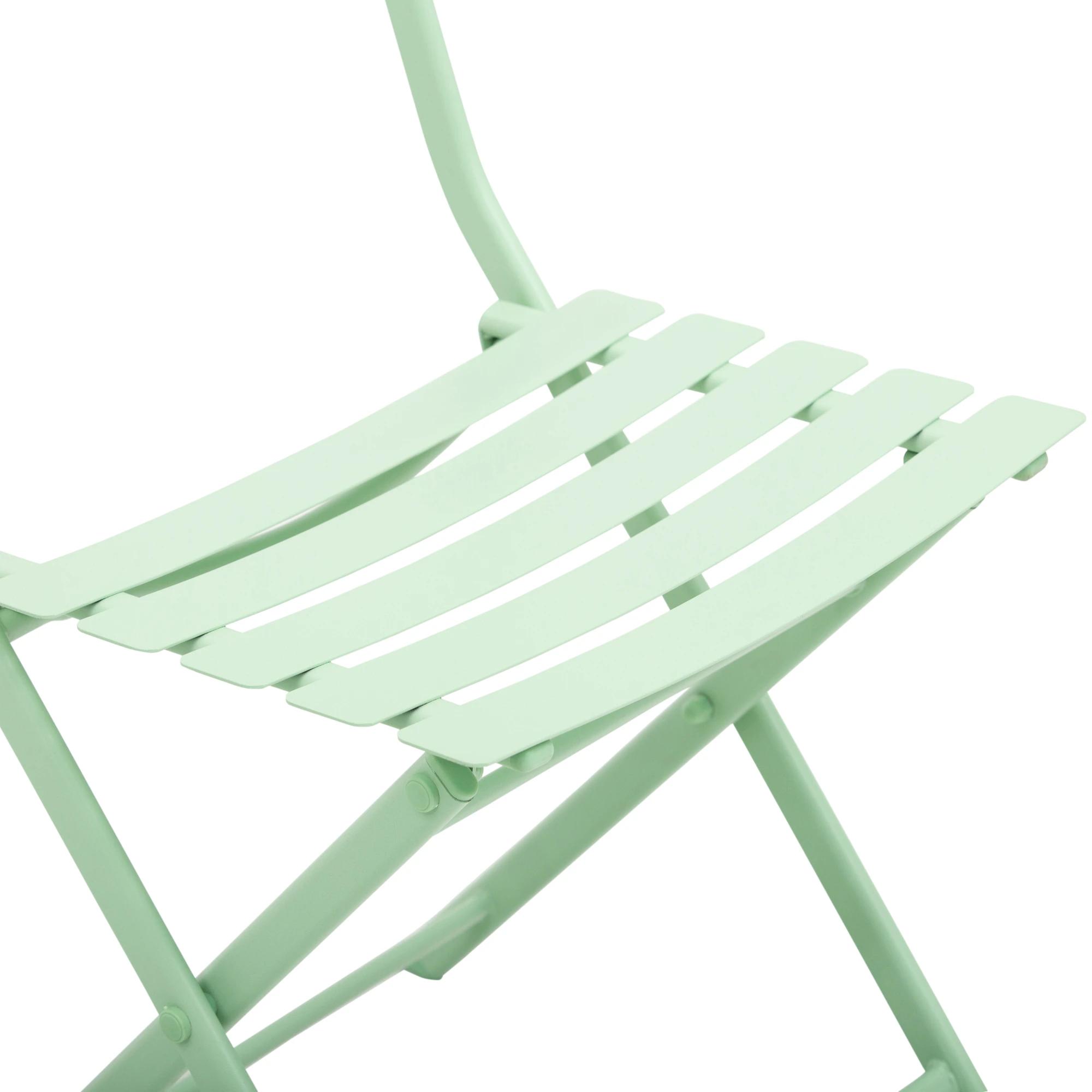 Tuinset metalen meubelset 3-delig. Bistrotafel met 2 stoelen groen
