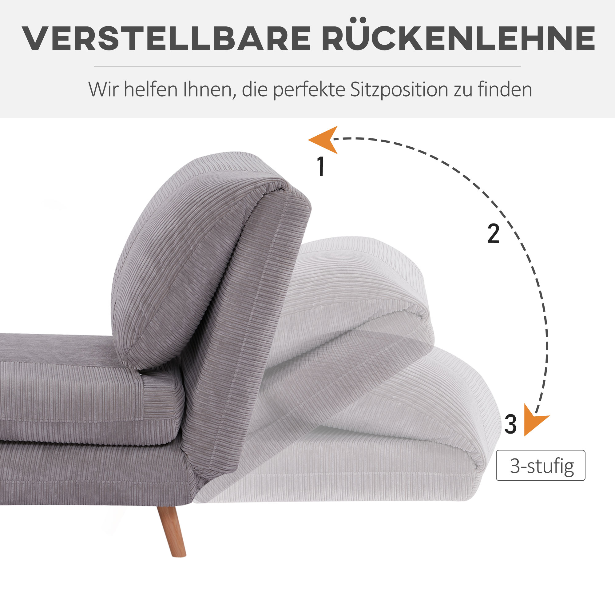 HOMCOM 2-in-1 slaapbank, fauteuilbed, opvouwbare matras, logeerbed, opklapbed, lichtgrijs