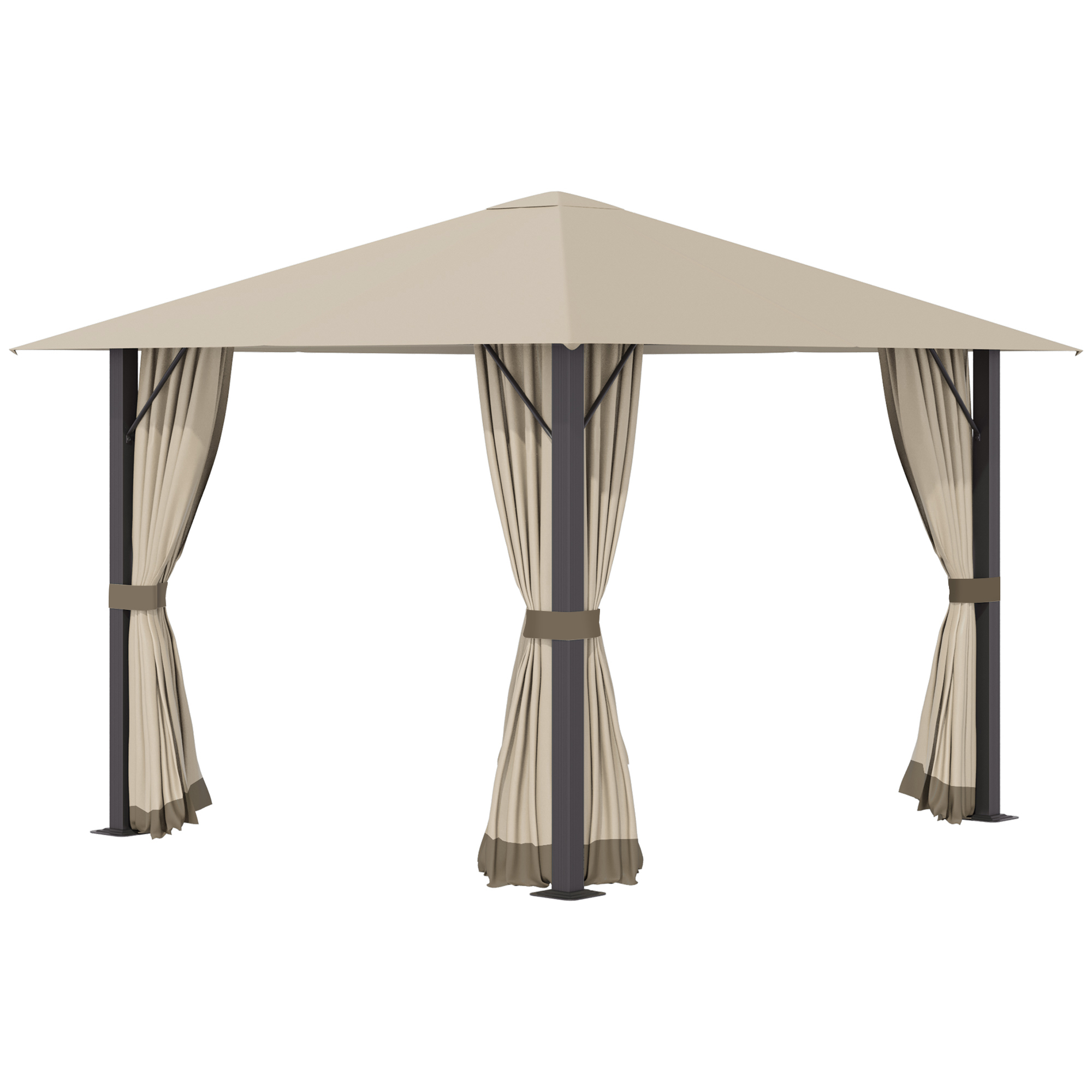 Outsunny tuinhuisje 3m x 3m aluminium staal