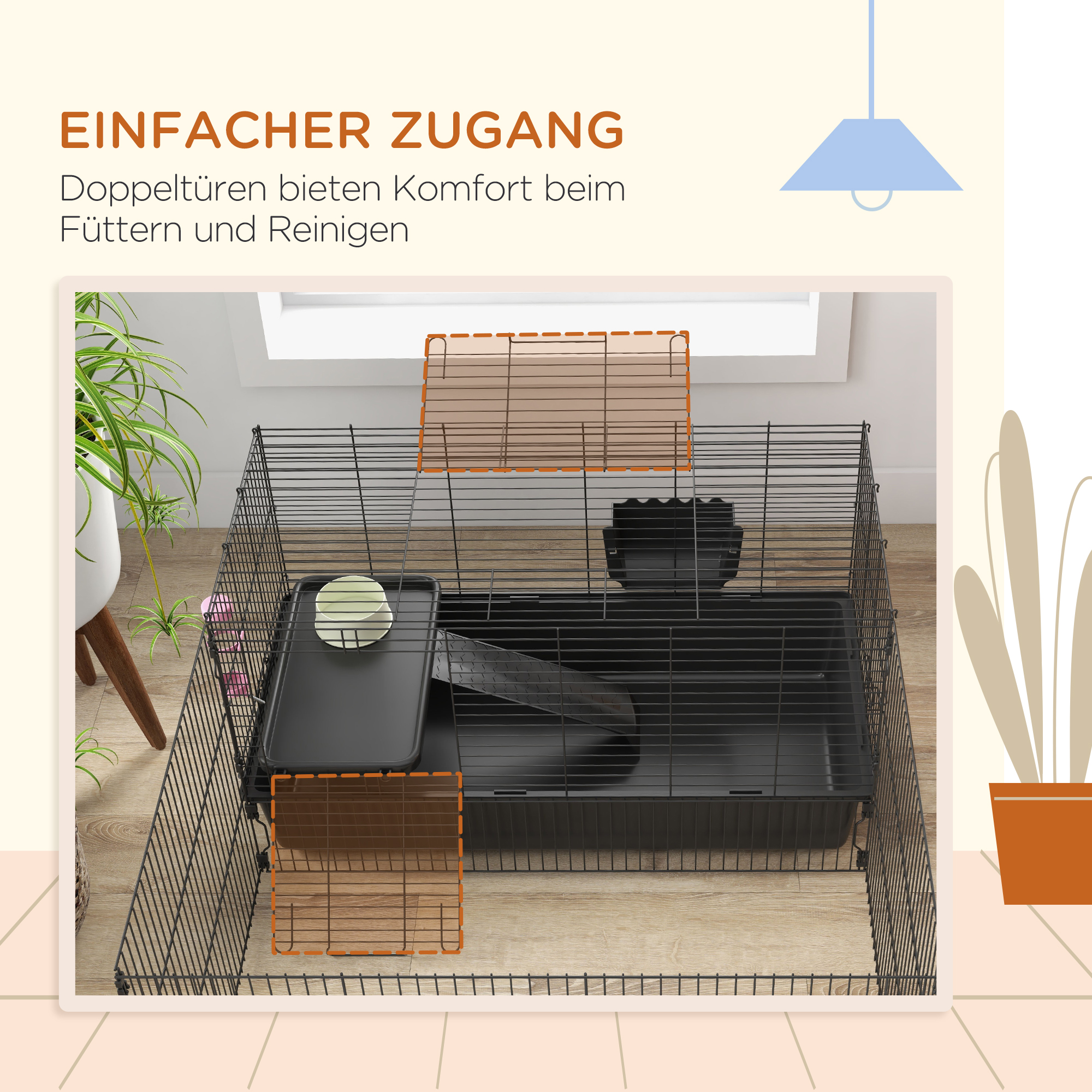 PawHut Rolcontainer archiefkast, 3 laden, afsluitbaar, verrijdbaar, 37 cm x 43,5 cm x 60 cm, wit