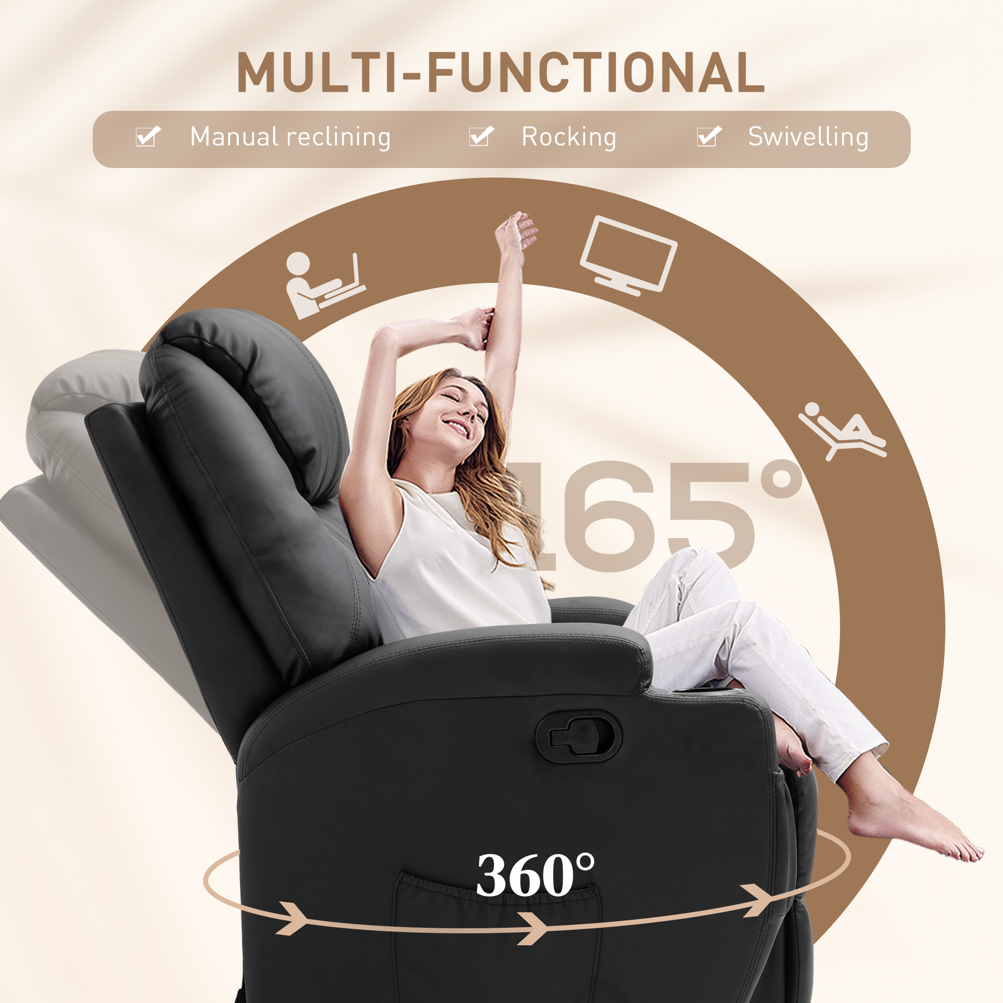 HOMCOM massagestoel tv-stoel relaxstoel tv-stoel