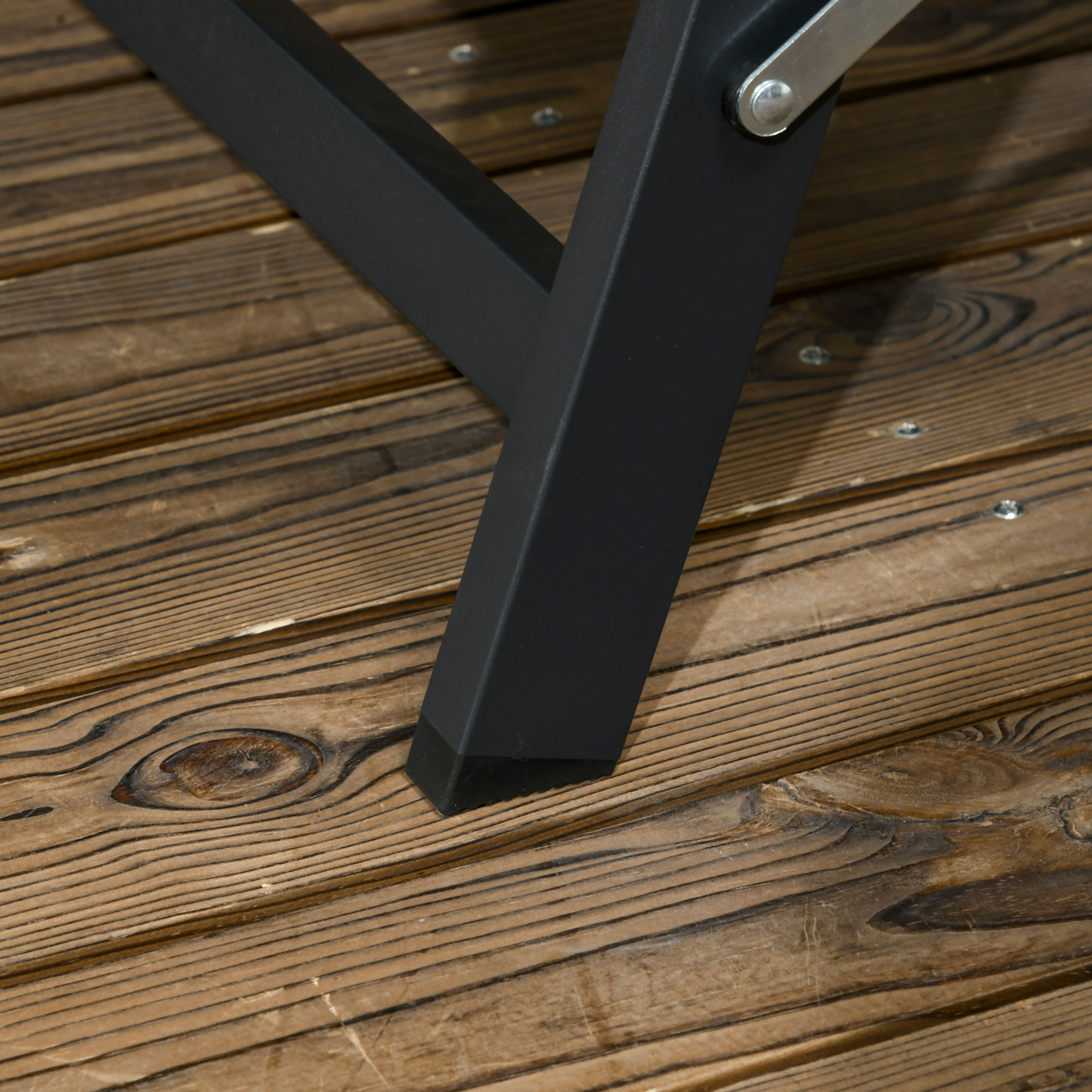 Outsunny Ligstoel, tuinligstoel met wielen, verstelbare rugleuning voor balkon aluminium