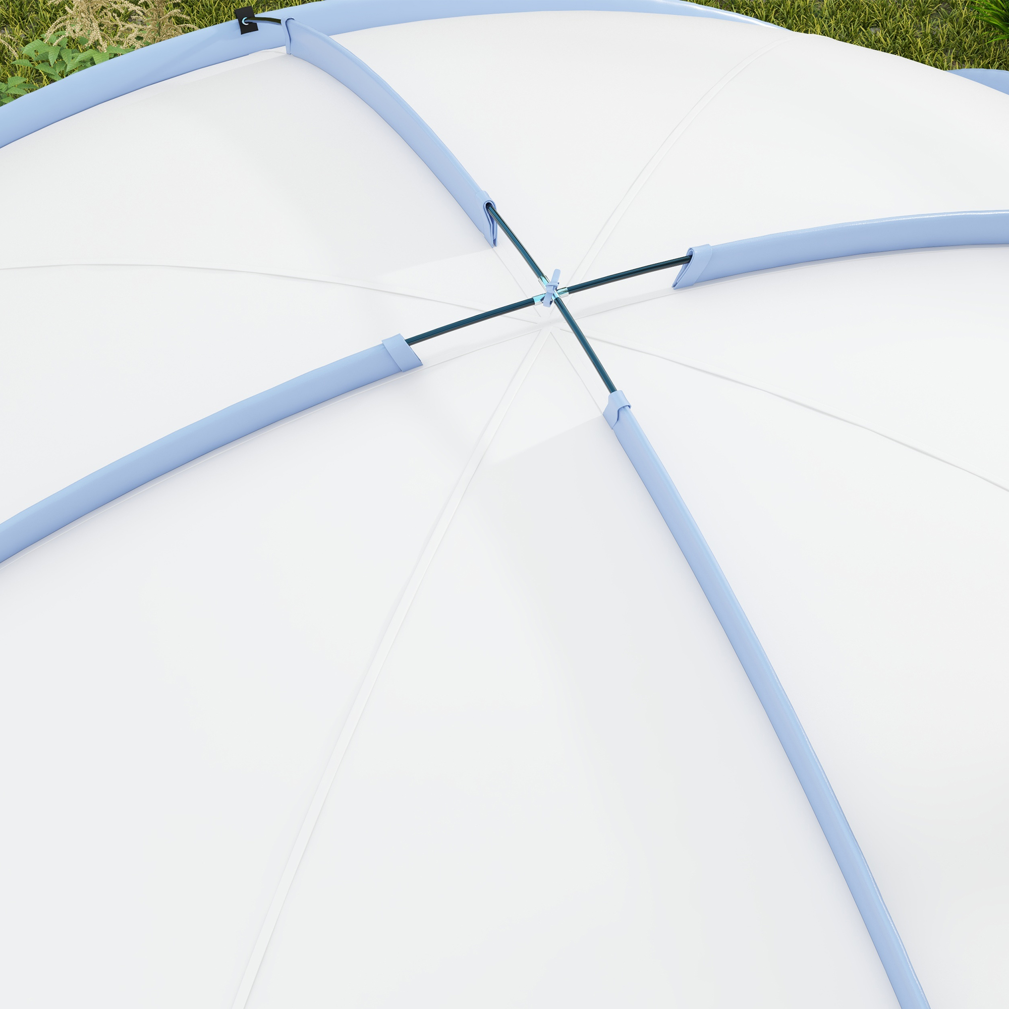 Outsunny Event Shelter 3,5 x 3,5m Paviljoen met Haak Deur Waterafstotend Winterbestendige Tuinpaviljoen Blauw