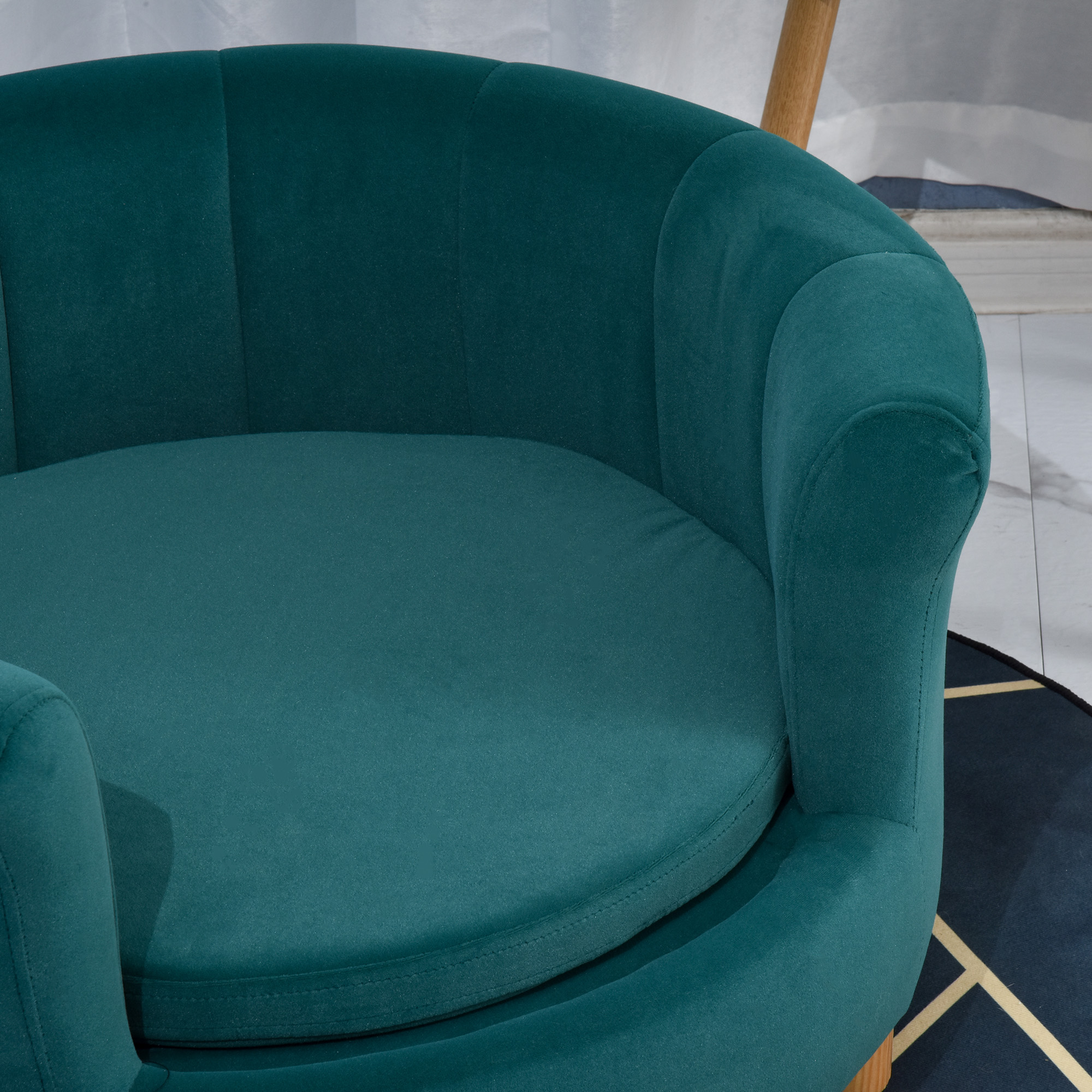 PawHut Hondenbank met zachte bekleding rond hondenbed hondenbank met houten poten