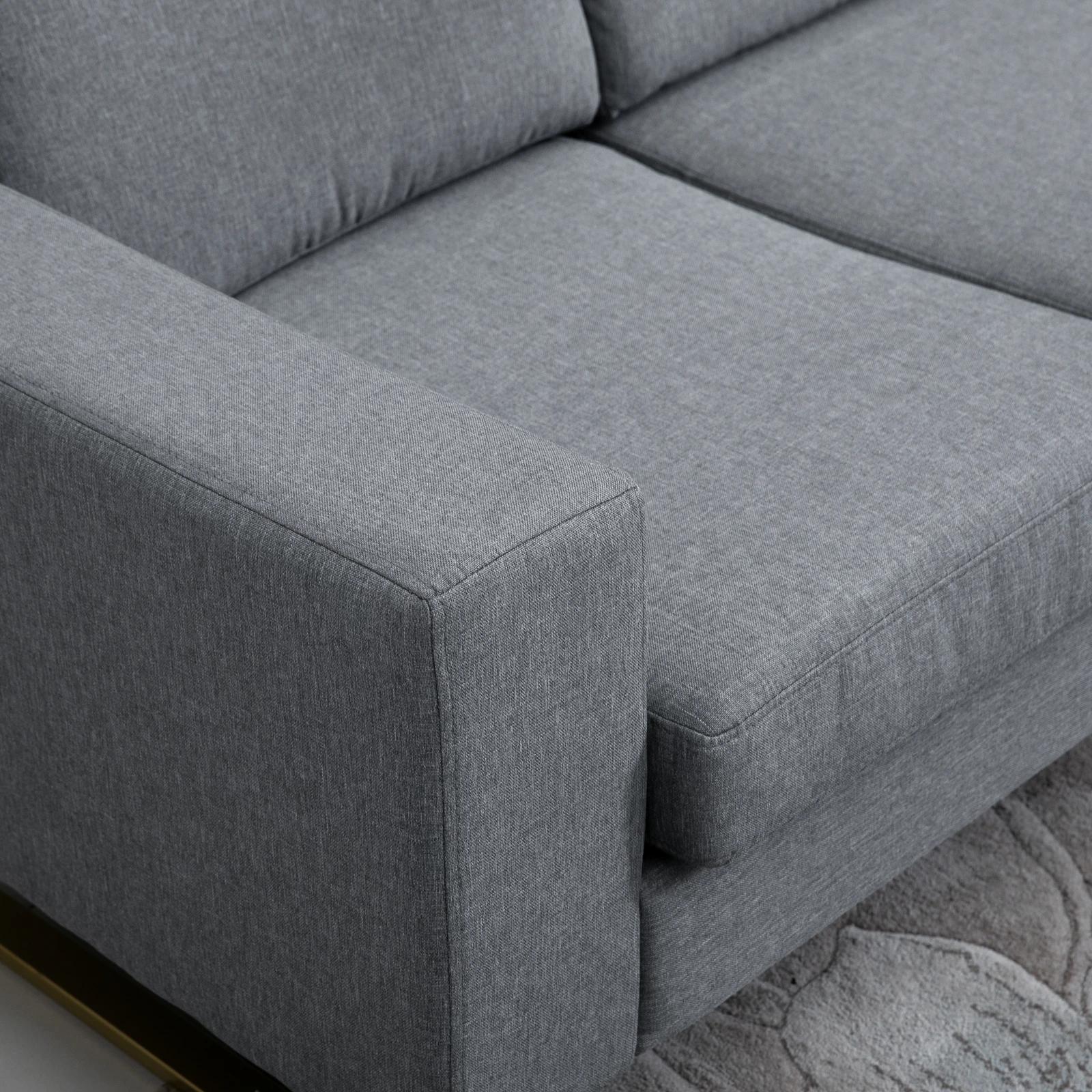 HOMCOM bank gestoffeerde 3-zitsbank tv-fauteuil gestoffeerde bank loungebank kussen
