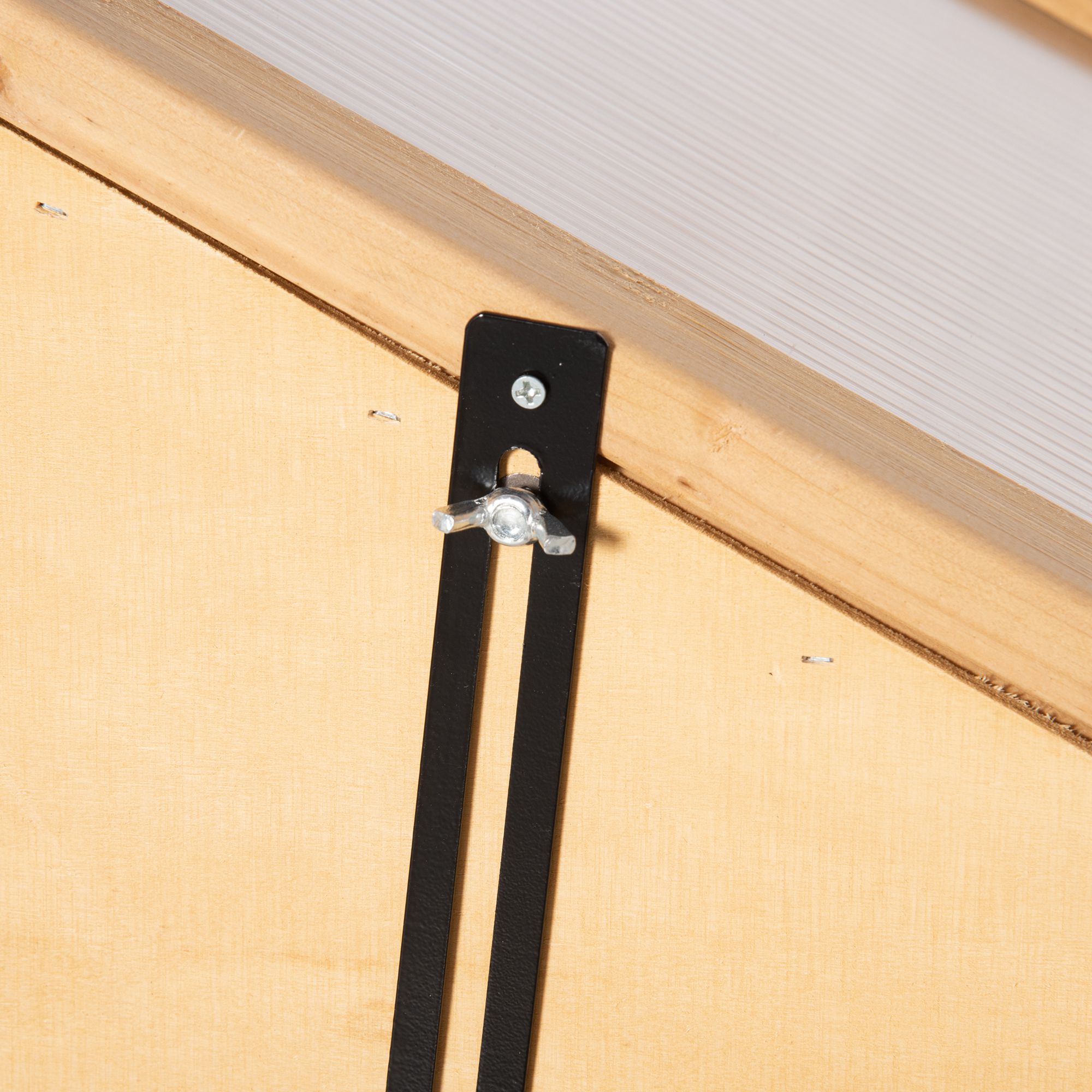 Outsunny Mini-kas, Klein Kas met Houten Frame, Vensters en Dubbele Deur, 3 Planken, 70L x 50B x 120H cm, Bruin