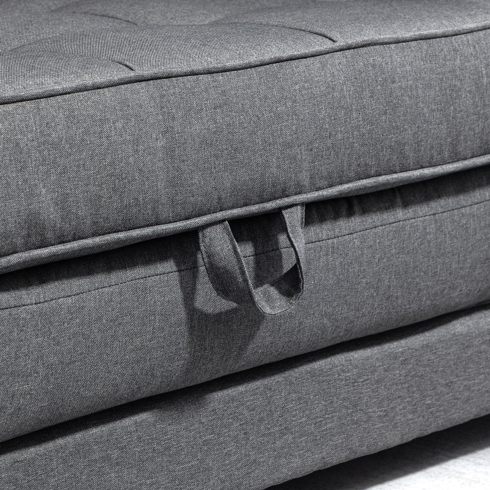 HOMCOM Multifunctionele Slaapbank Grijs | Comfortabele 2-Zits Sofa met Slaapfunctie | Ideaal voor Kleine Ruimtes