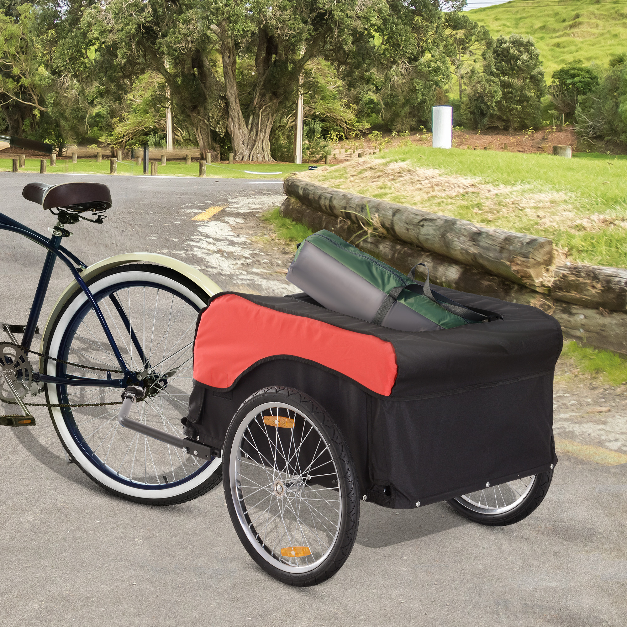 HOMCOM fietsaanhanger rood-zwart