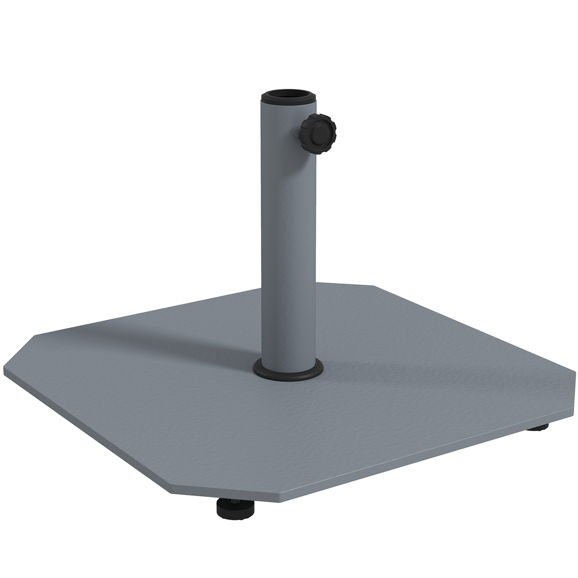 Outsunny Metalen parasolvoet 18,5 kg met wielen, vierkante parasolhouder voor parasols 32/38/48mm