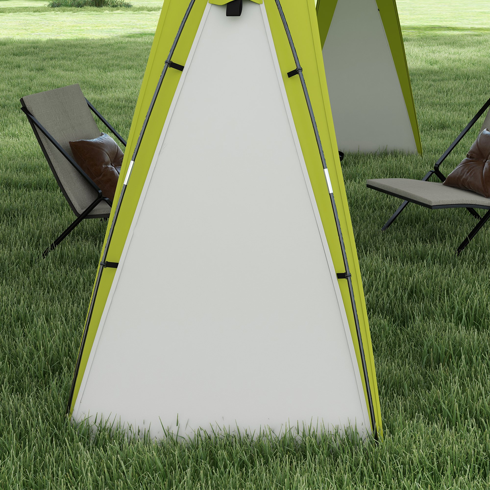 Outsunny Event Shelter 3,5 x 3,5m Paviljoen met Verlichtingshaak Waterafstotend Winterbestendig Tuinpaviljoen Groen