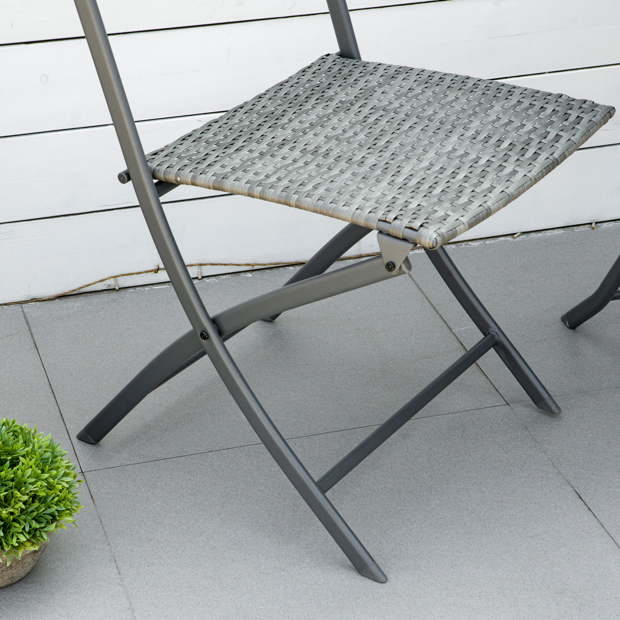 Outsunny poly rattan 3-delige bistroset zitgroep rotan tuinmeubelset