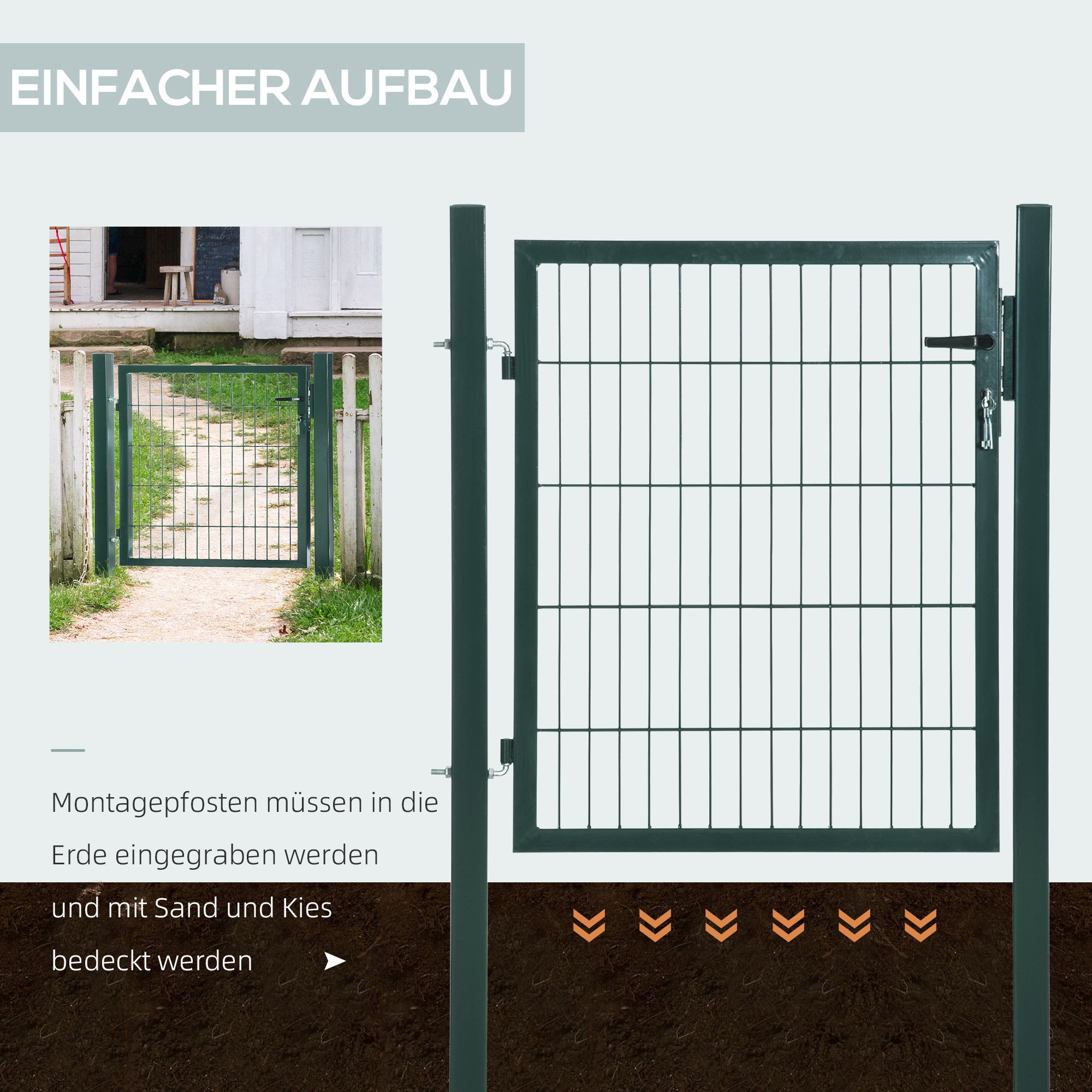 HOMCOM stalen tuinpoort 97 x 150 cm