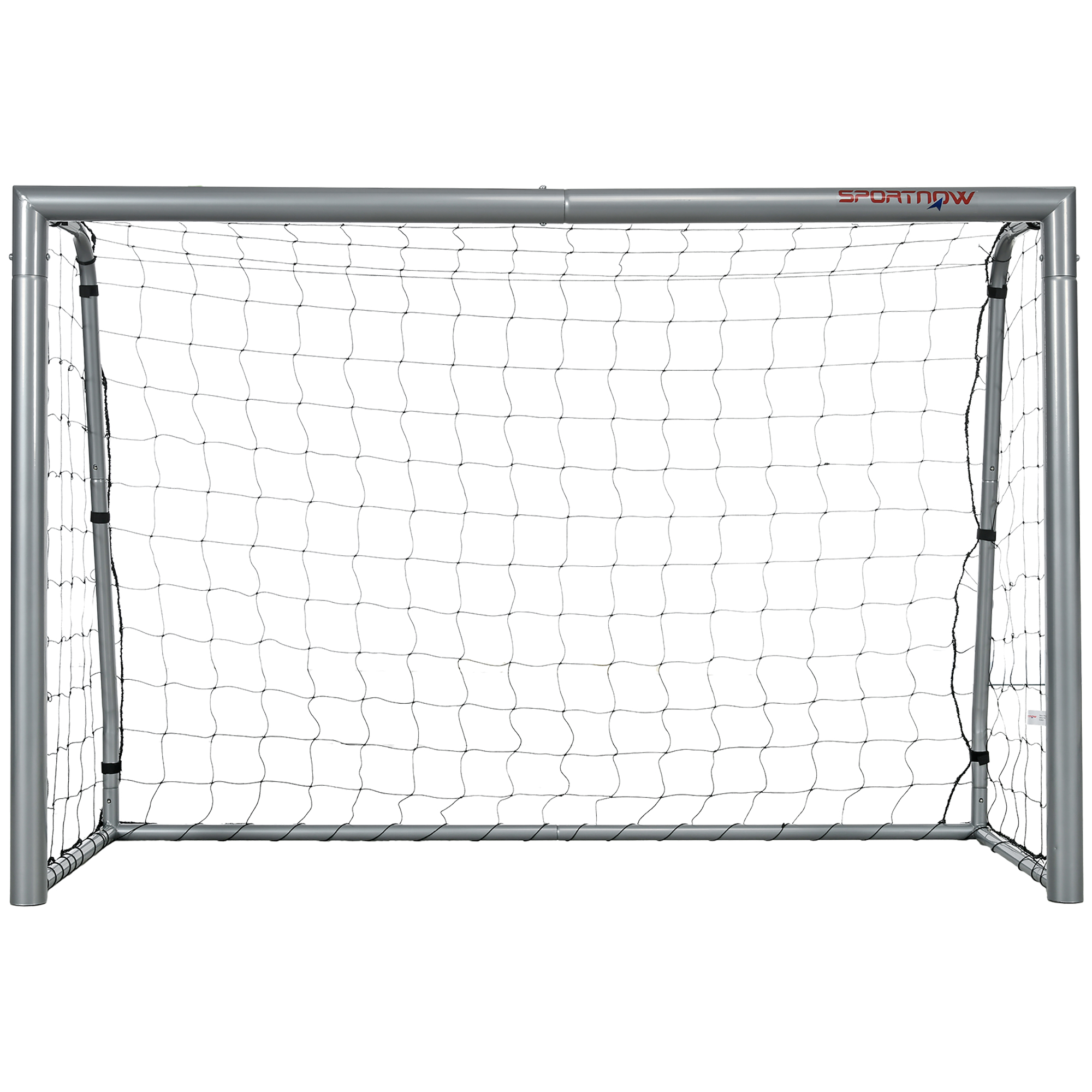 SPORTNOW Voetbaldoel weerbestendig, stabiel metalen frame, scheurvast net, 160H x 240L x 85B cm, Grijs