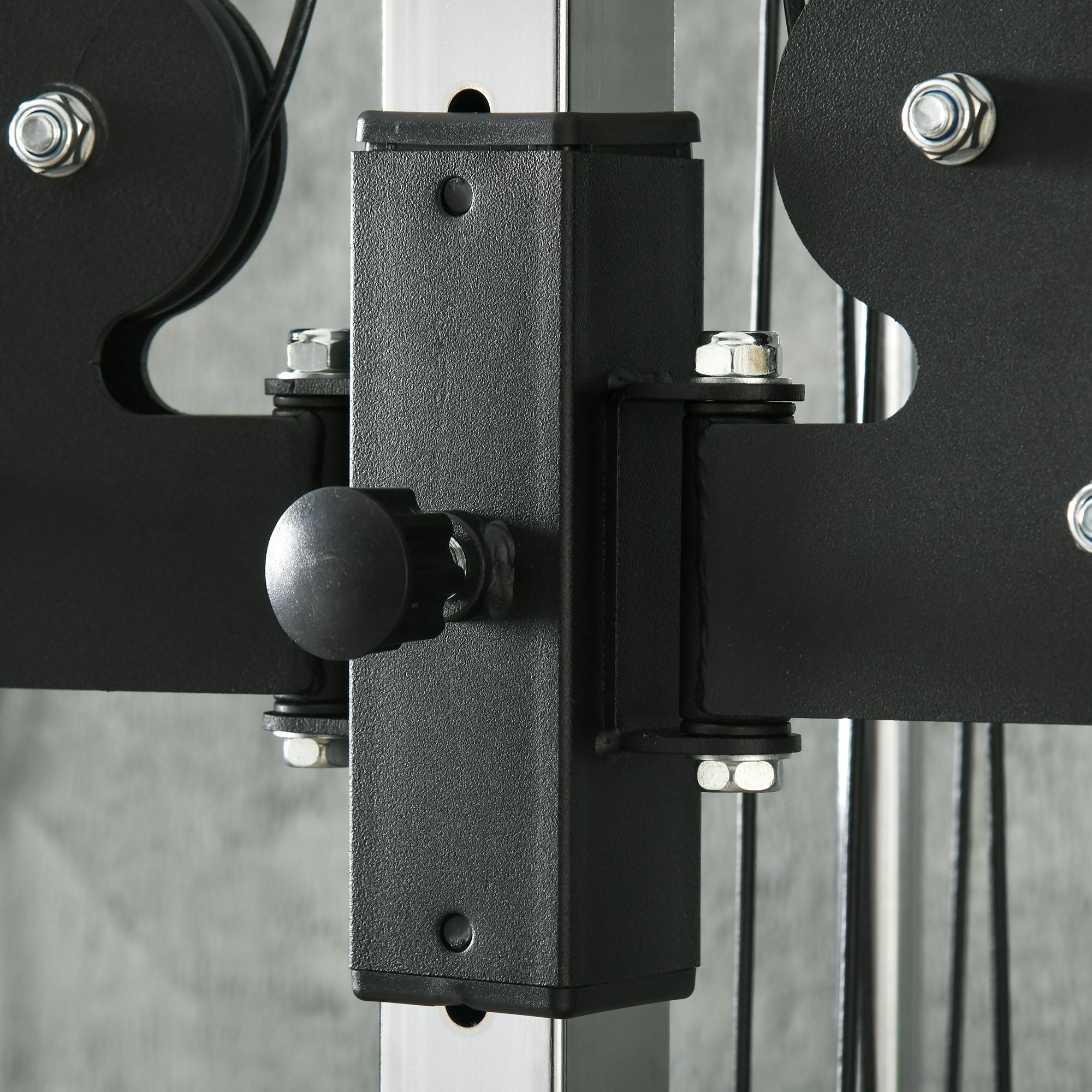 SPORTNOW Verstelbare Krachtstation 25-165 cm met Dual-Pulley-Systemen en Adapters 62 x 60 x 200 cm Zwart