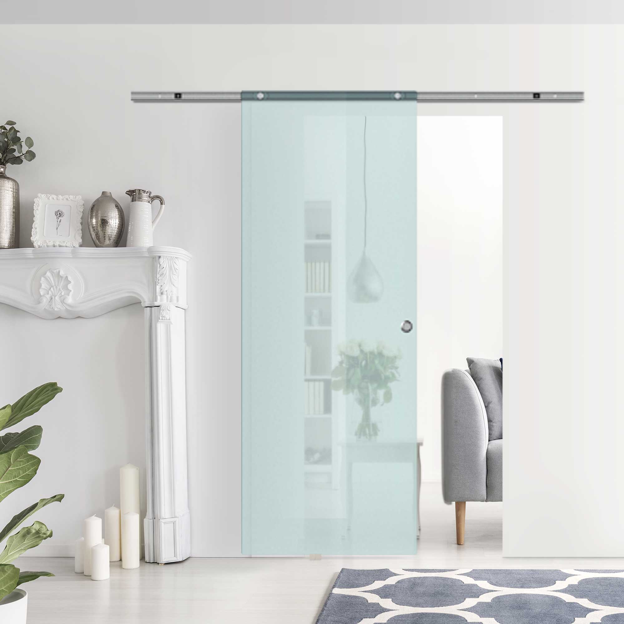 HOMCOM glazen schuifdeur schuifdeur glazen deur kantoor met zonder stroken 775/900/1025 x 2050 mm