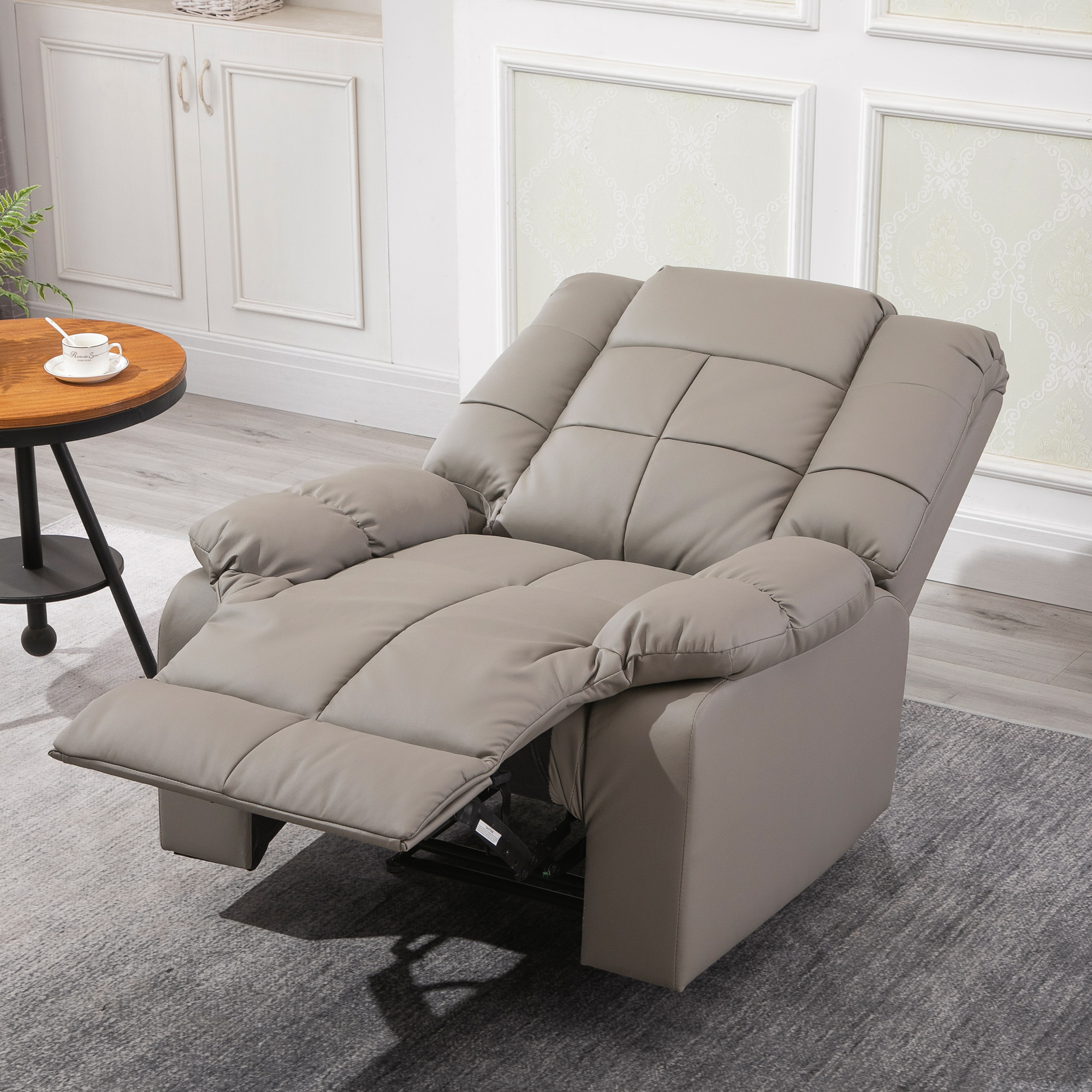 HOMCOM massagebank, tv-stoel, relaxstoel met massagefunctie, PU-leer + hout + metaal + schuimstof, 90 x 97 x 99 cm massagebank tv-stoel ligfunctie | Aosom.nl