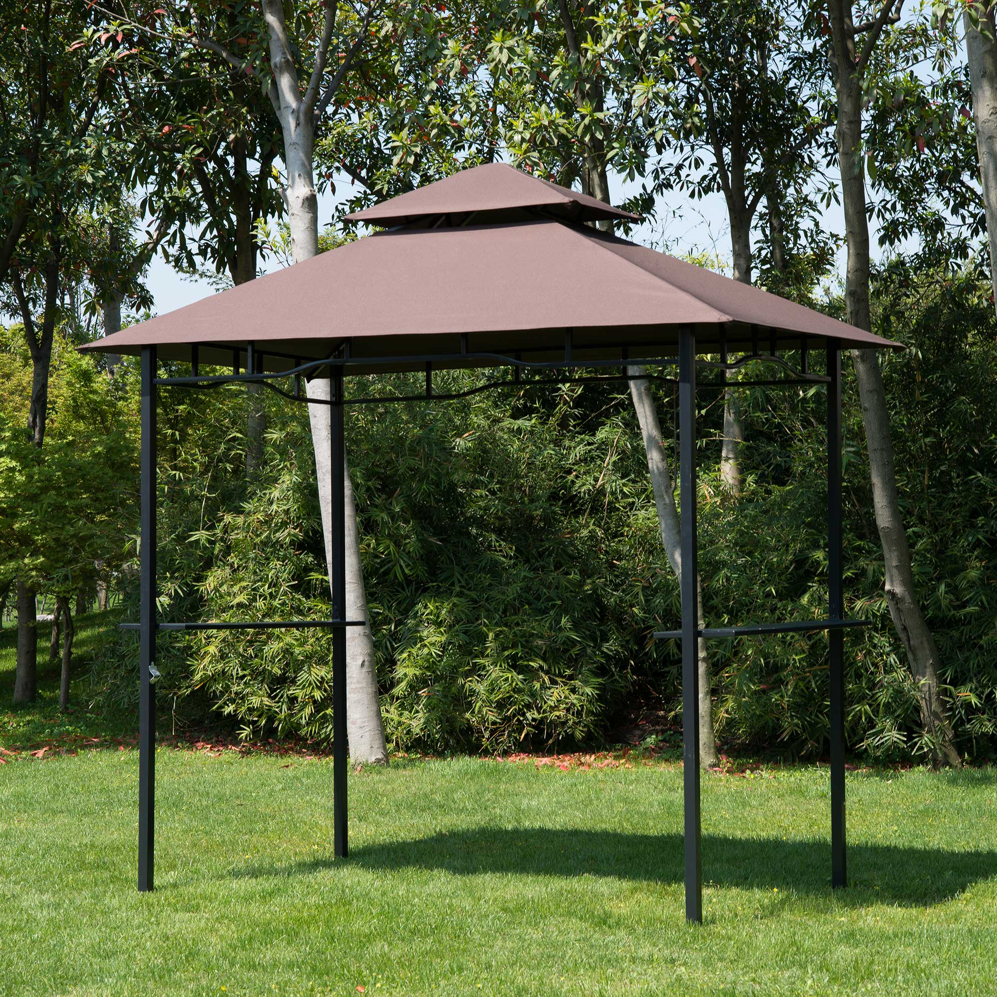 Barbecuepaviljoen barbecuetent tuintent balkon barbecue paviljoen dubbel dak staal