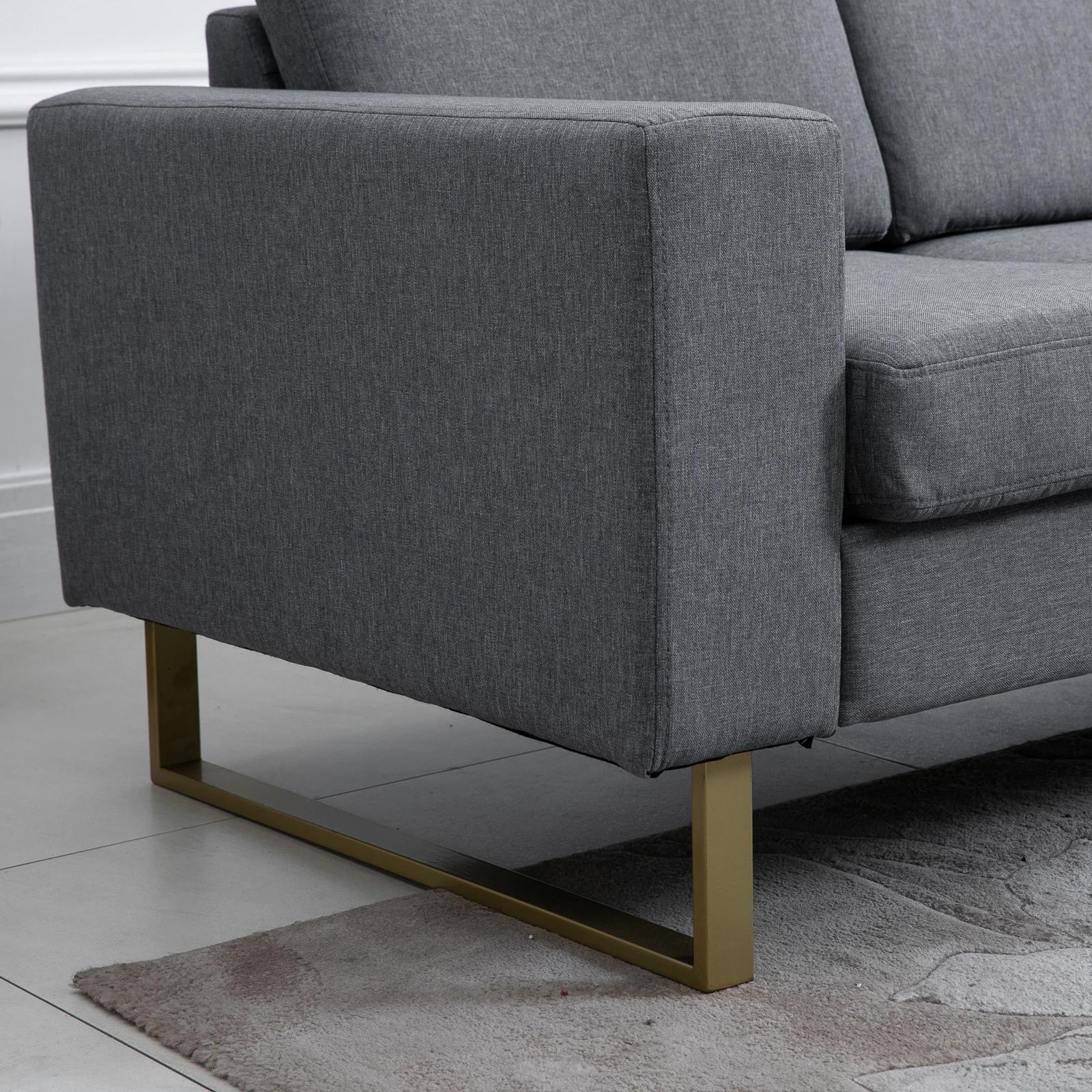 HOMCOM bank gestoffeerde 3-zitsbank tv-fauteuil gestoffeerde bank loungebank kussen