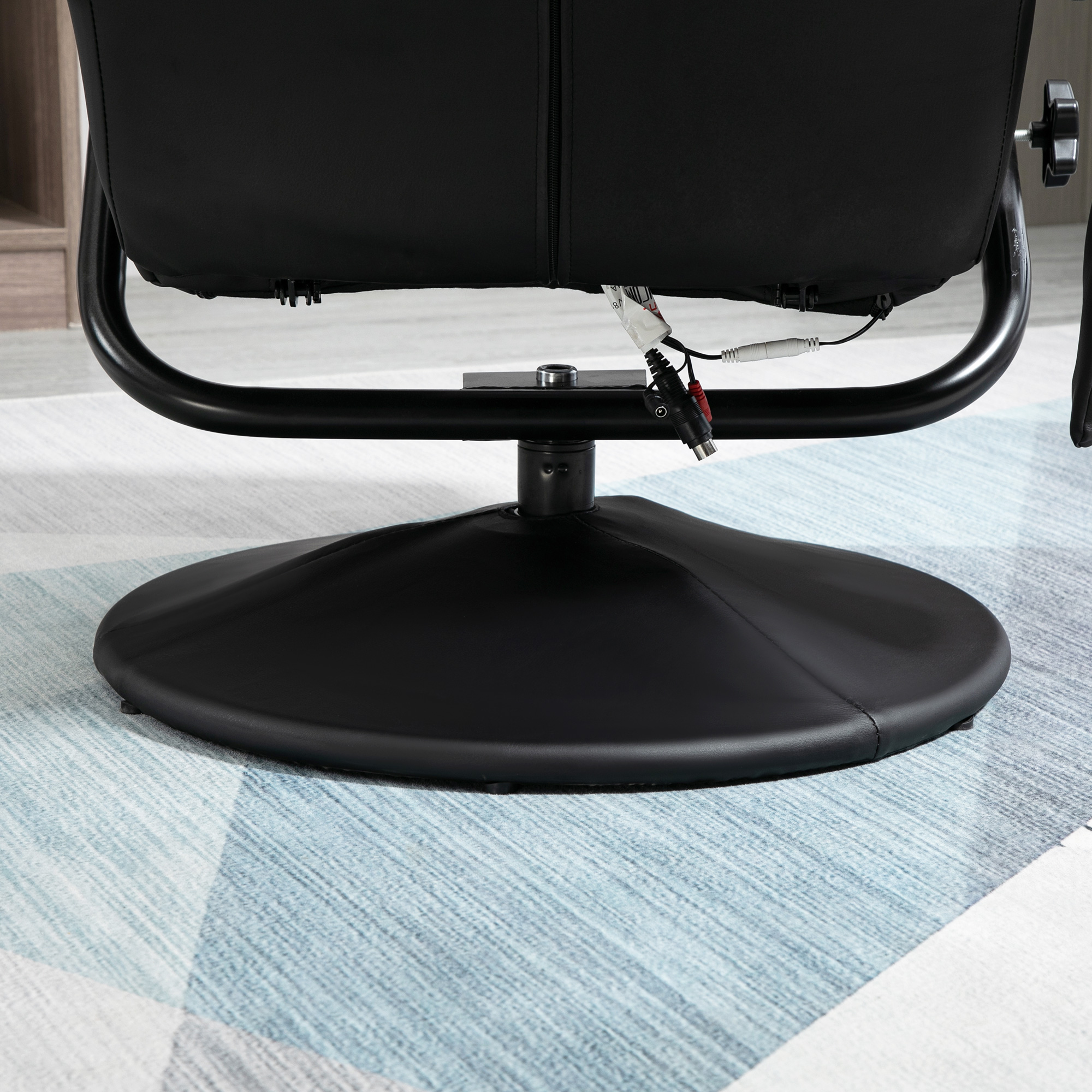 HOMCOM massagestoel relaxstoel tv-stoel stoel met massagefunctie incl. krukje kunstleer zwart 77 x 84 x 95 cm