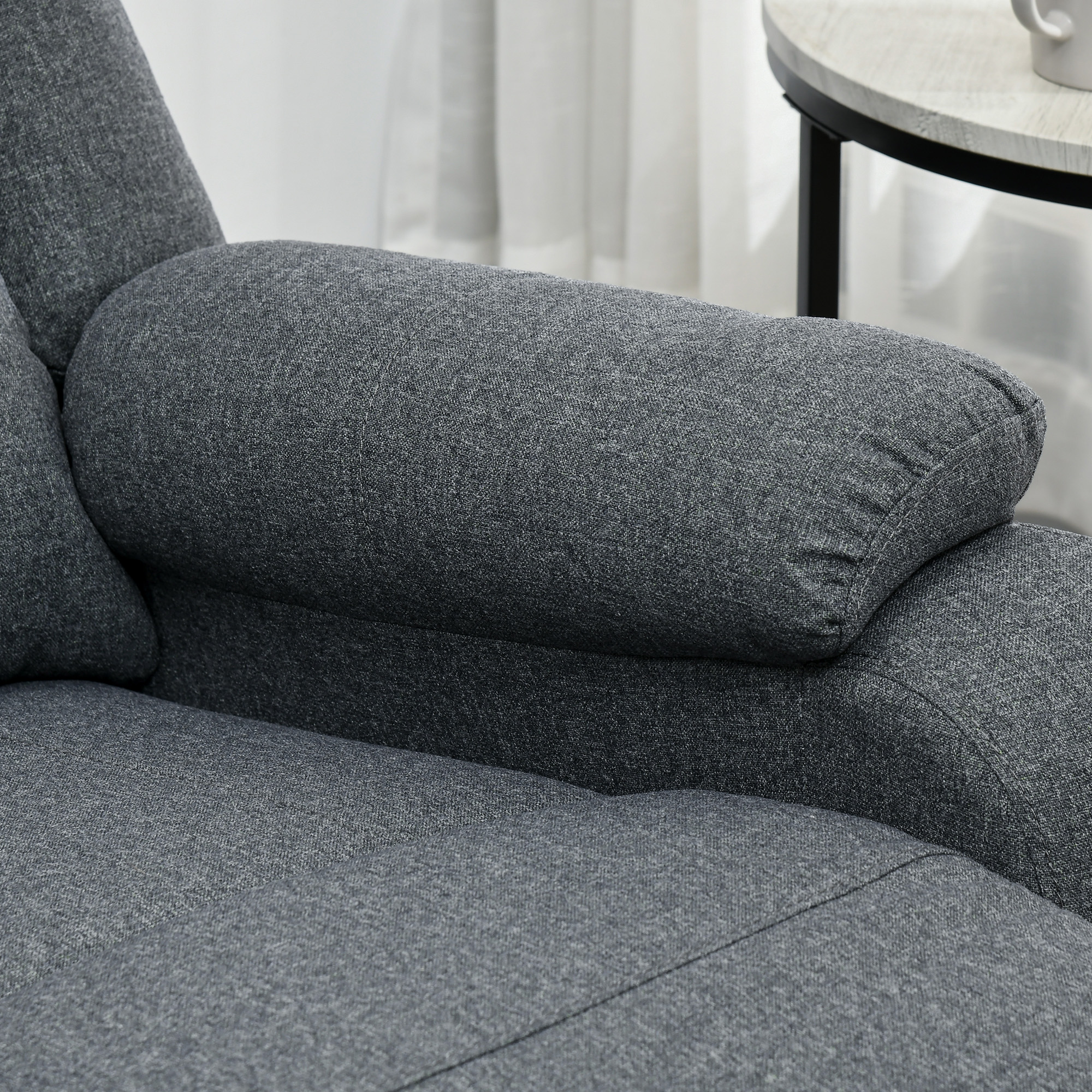 HOMCOM Relaxstoel met ligfunctie en voetsteun, verstelbaar, tot 150 kg, stalen frame, 90 x 96 x 98 cm, Grijs