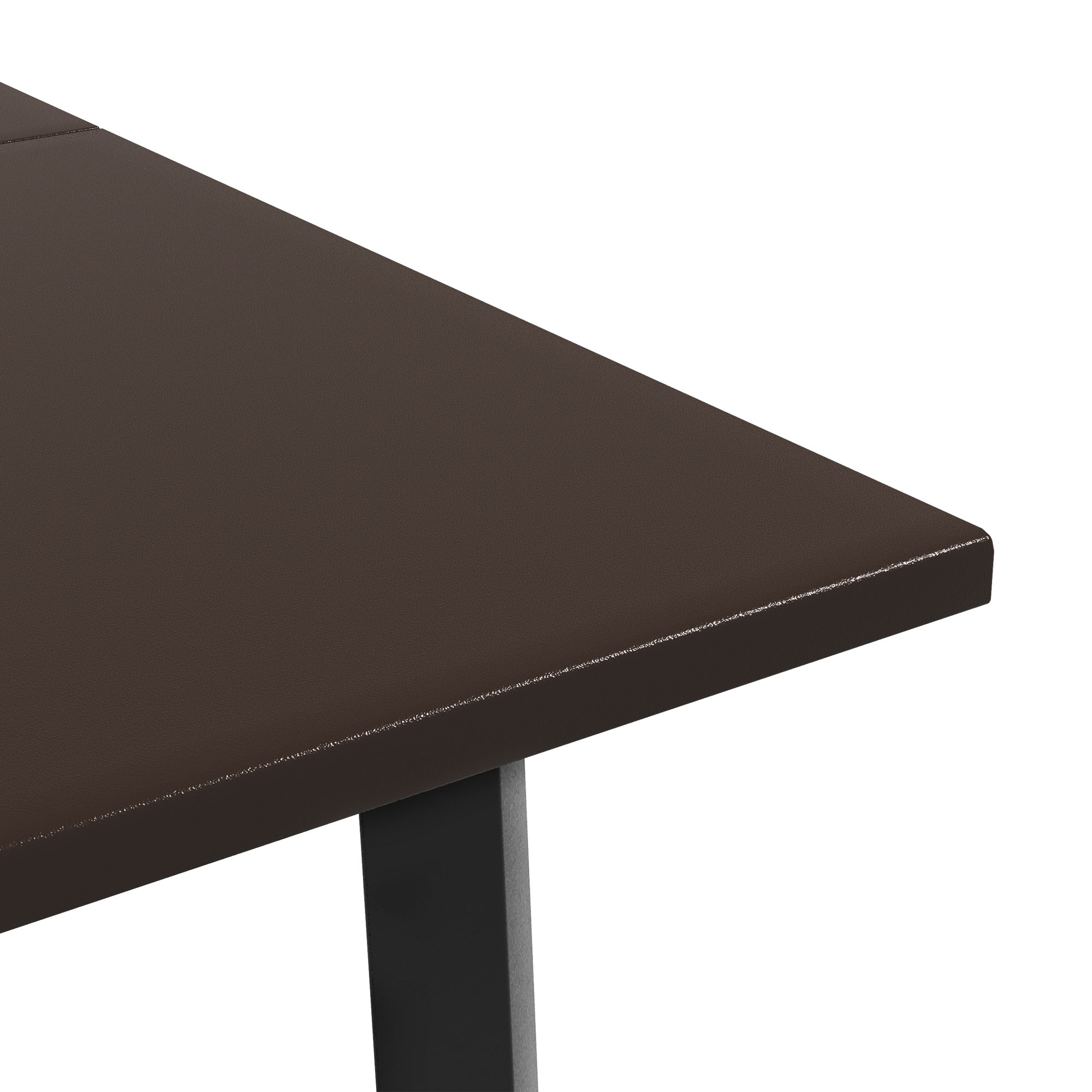 Outsunny Tuinset met parasolgat, metalen frame, 100x100x72 cm, bruin/zwart