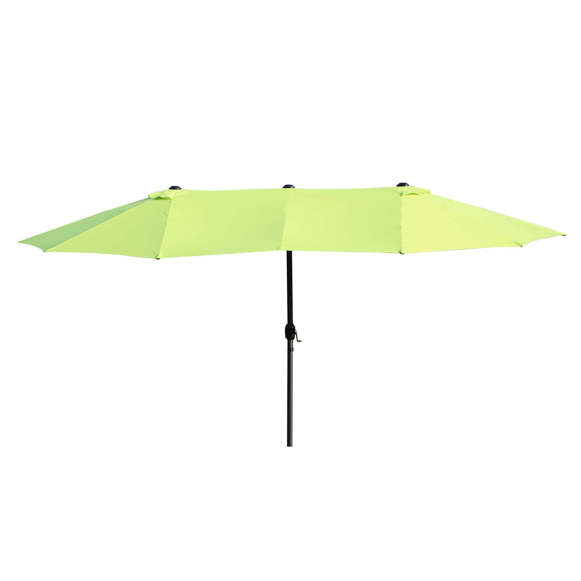 Outsunny Dubbele Parasol Tuinparasol Marktparasol Terrasparasol met Handkruk Groen Ovaal 460 x 270 x 240 cm