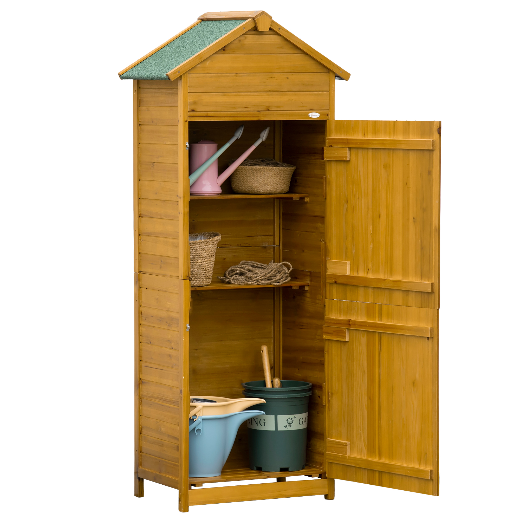 Outsunny Huisdiertrap Hondentrap, 3 treden, grenenhout, 46 cm x 54 cm x 42,5 cm, Bruin + Zwart