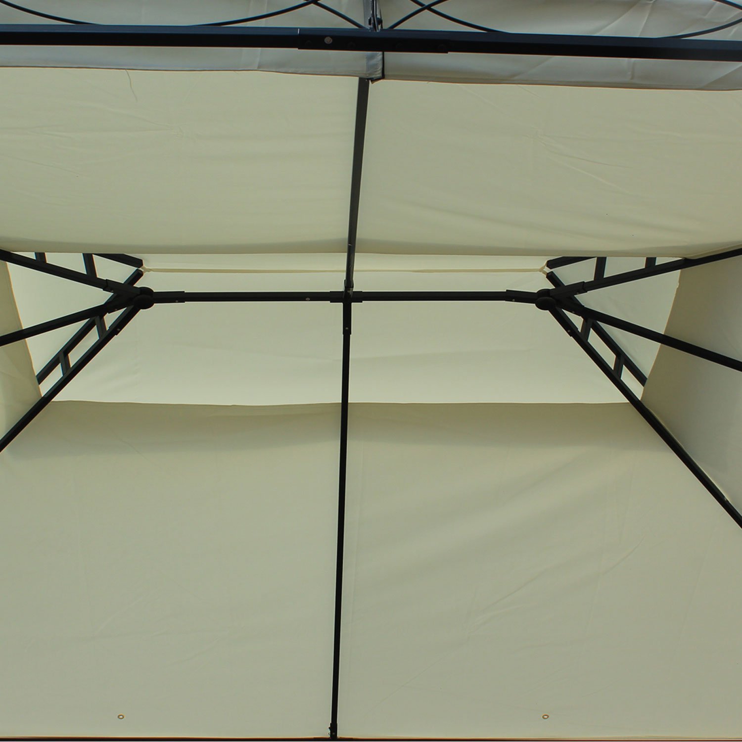 Outsunny Paviljoen tuinpaviljoen feest partytent dubbel dak tuintent 3 x 4 m Wit