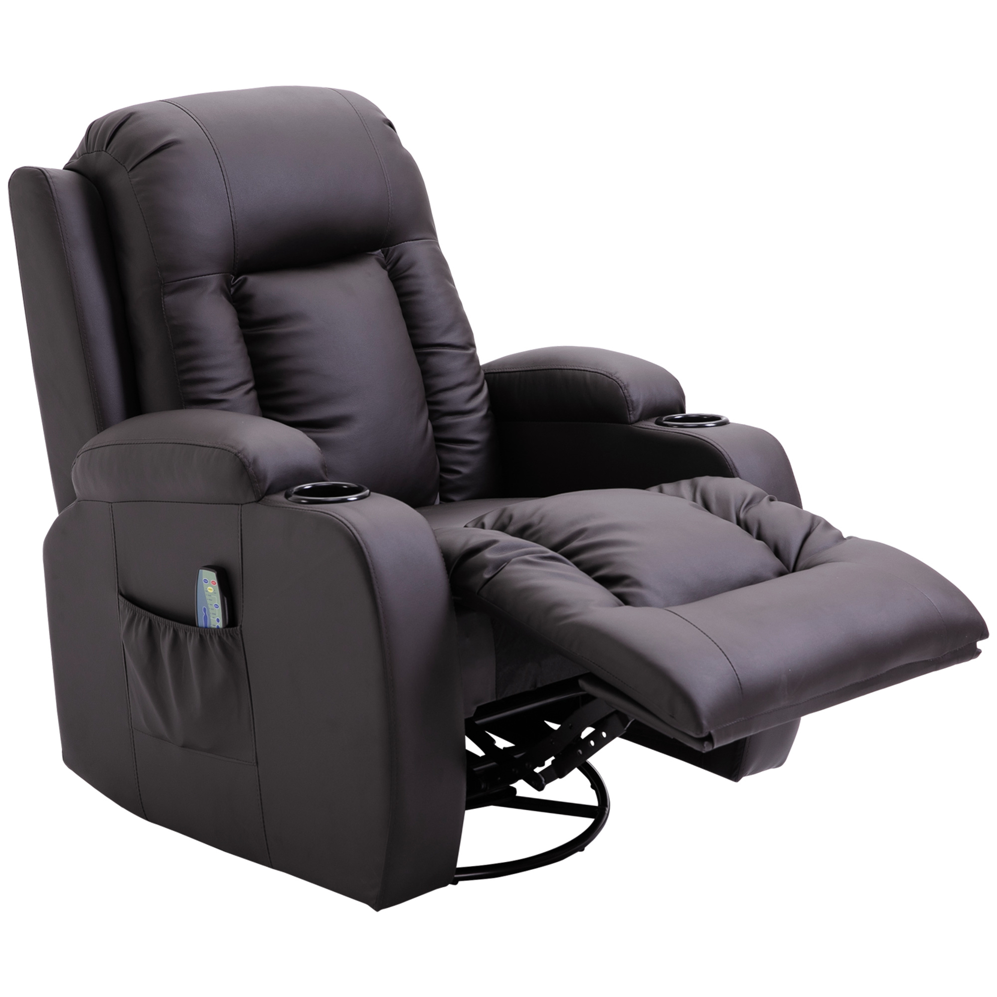 HOMCOM Massagestoel, relaxstoel, schommelfunctie, 8 vibratiepunten, inclusief afstandsbediening, Koffiebruin