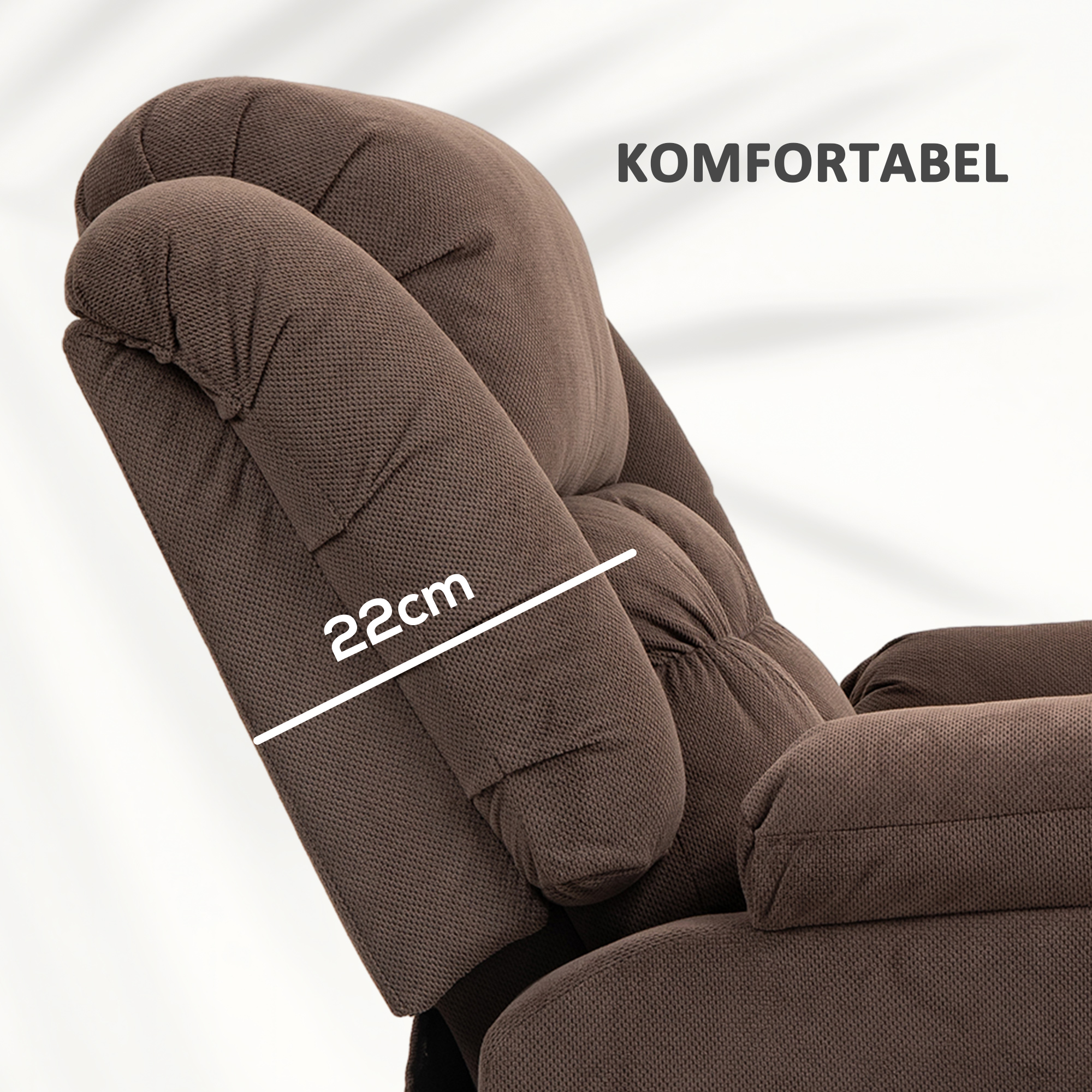HOMCOM Opstaanstoel met Massagefunctie en Lendeverwarming, Recliner-Stoel met Afstandsbedieningen en Zijzakken, Donkerbruin