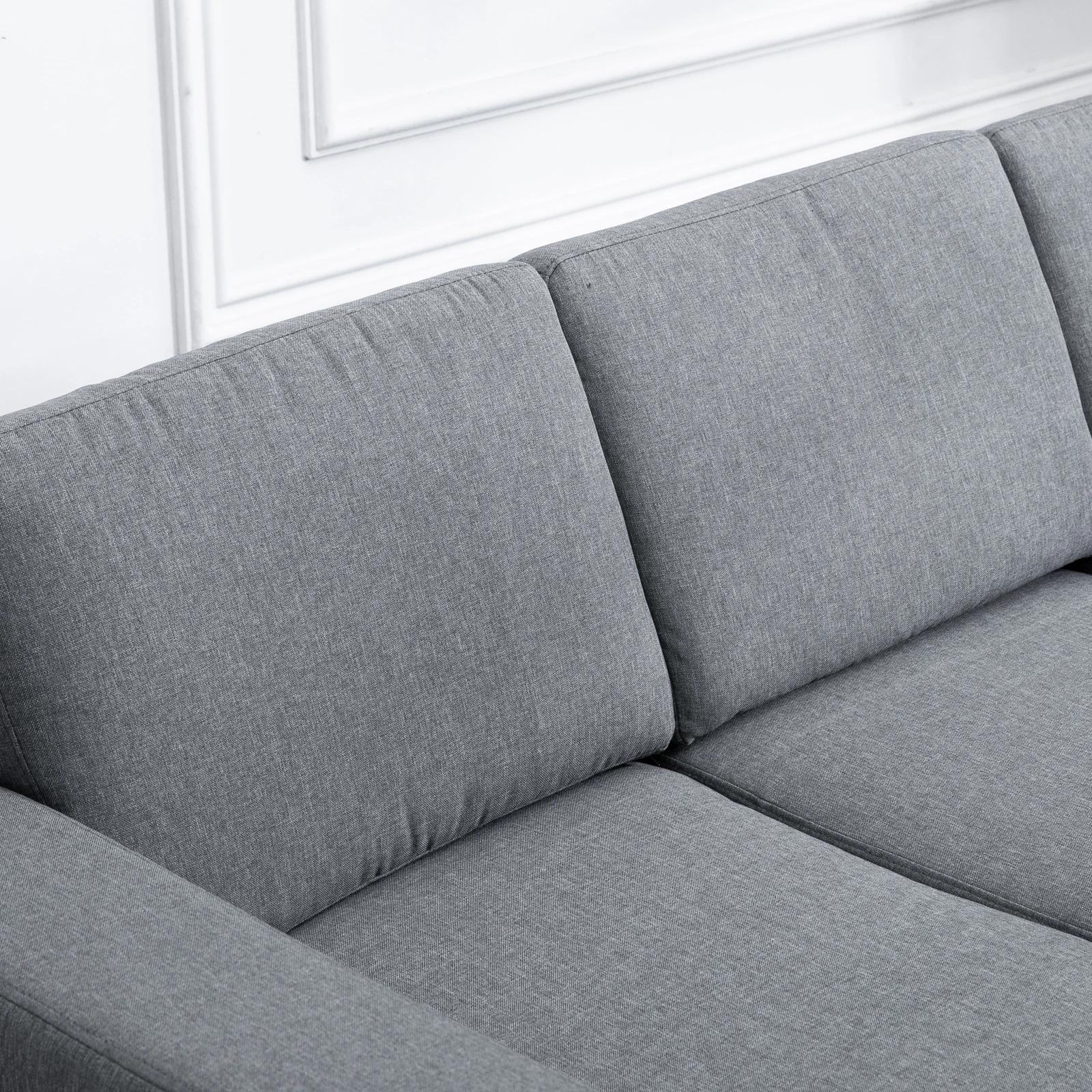 HOMCOM bank gestoffeerde 3-zitsbank tv-fauteuil gestoffeerde bank loungebank kussen
