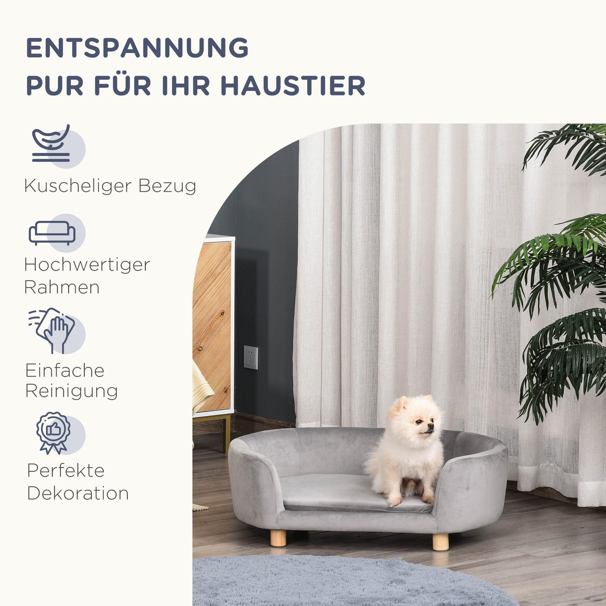 Hondenbank hondensofa katten honden berkenhout modern lichtgroen