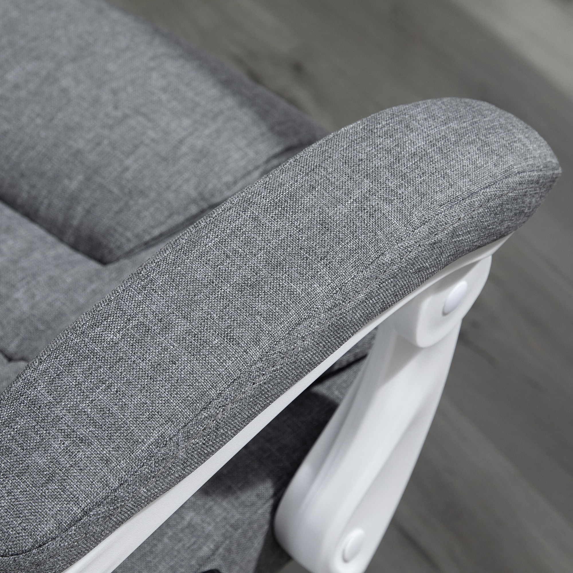 Vinsetto Ergonomische Massagestoel, 6 Vibratiepunten, Verstelbare Rugleuning, 360° Draaistoel, Grijs
