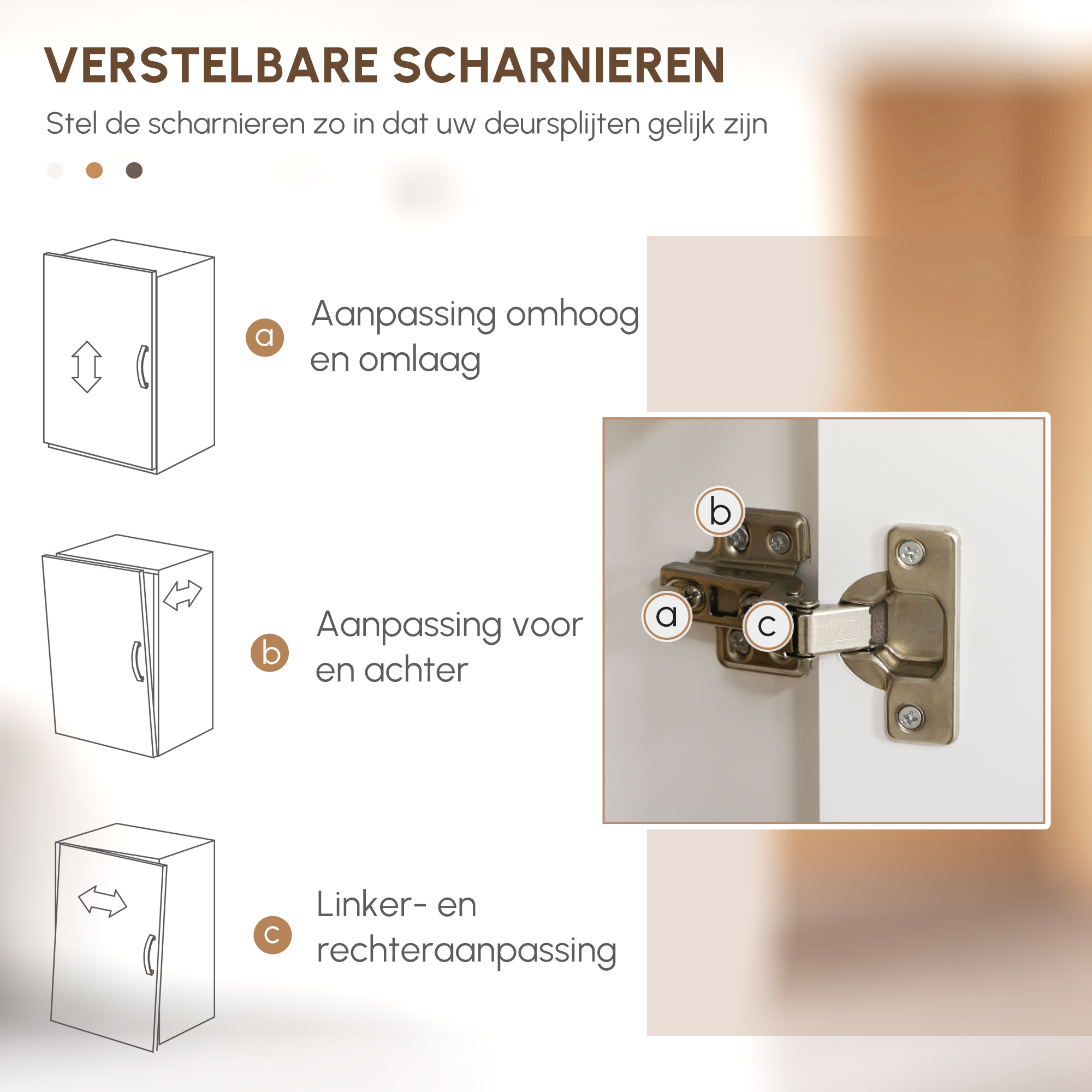 HOMCOM Kast voor in de keuken, buffet, 2 laden, 2 kastvakken, klassiek ontwerp, wit + donkerbruin, 76 x 38 x 182 cm