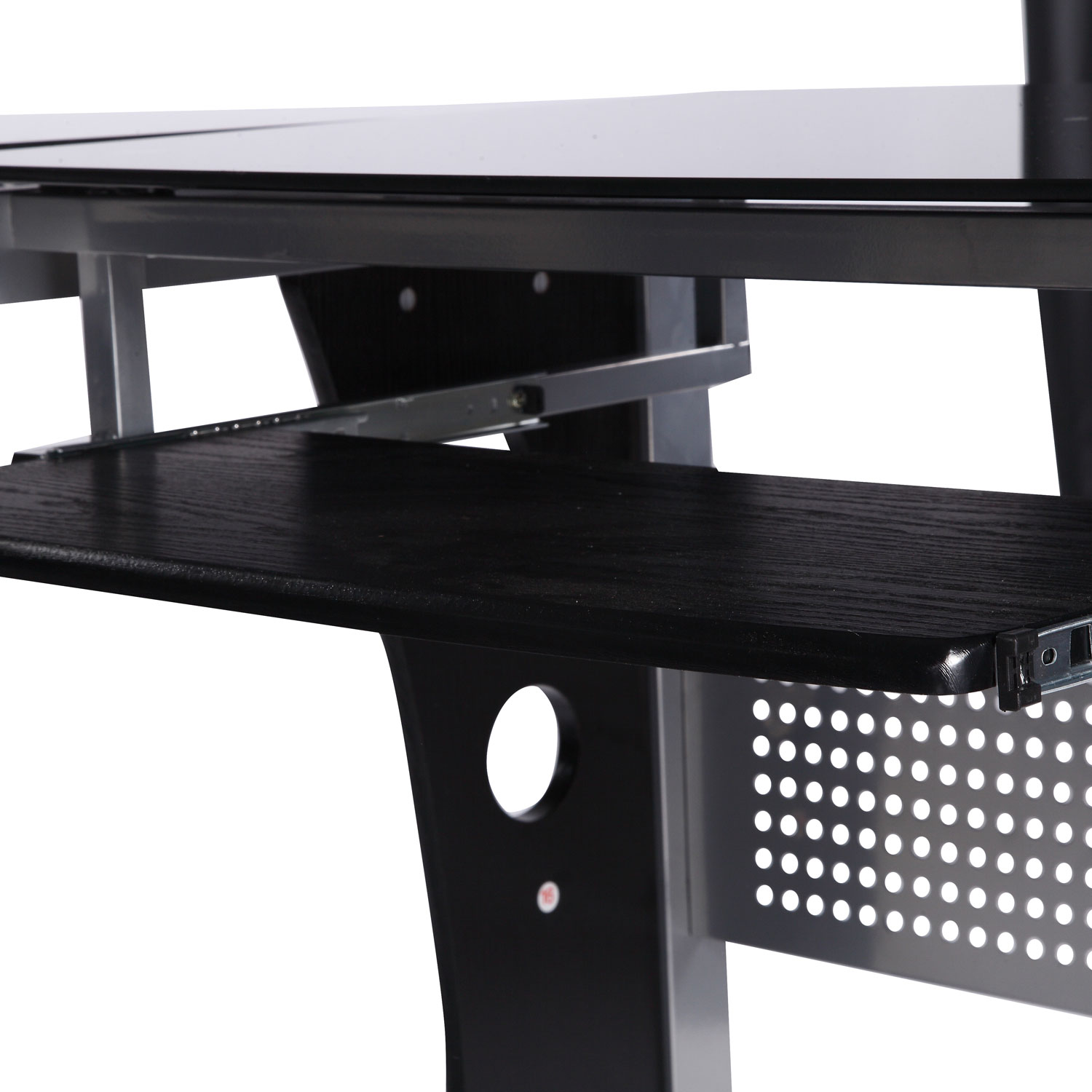 HOMCOM Computertafel hoekschrijftafel PC-tafel kantoortafel met veiligheidsglas