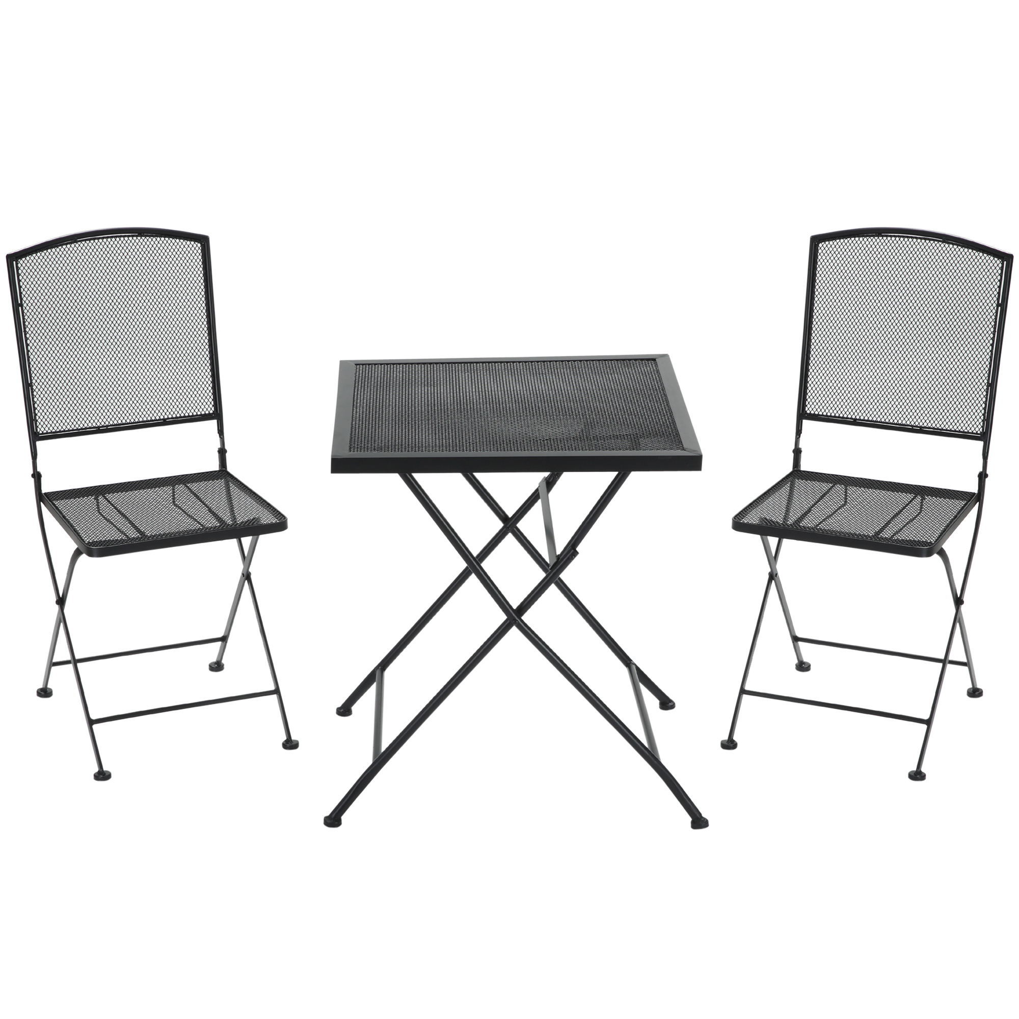Outsunny 3-delige bistroset, opvouwbare zitgroep voor tuin, balkon