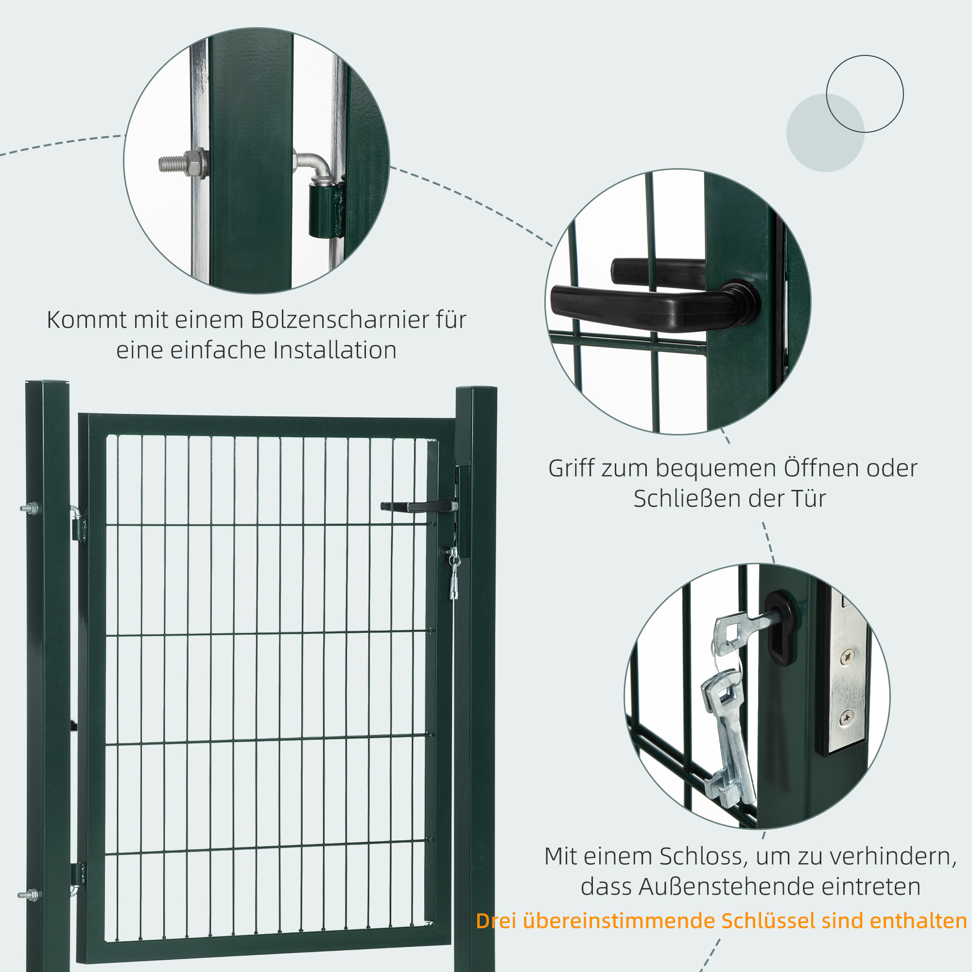 HOMCOM stalen tuinpoort 97 x 150 cm