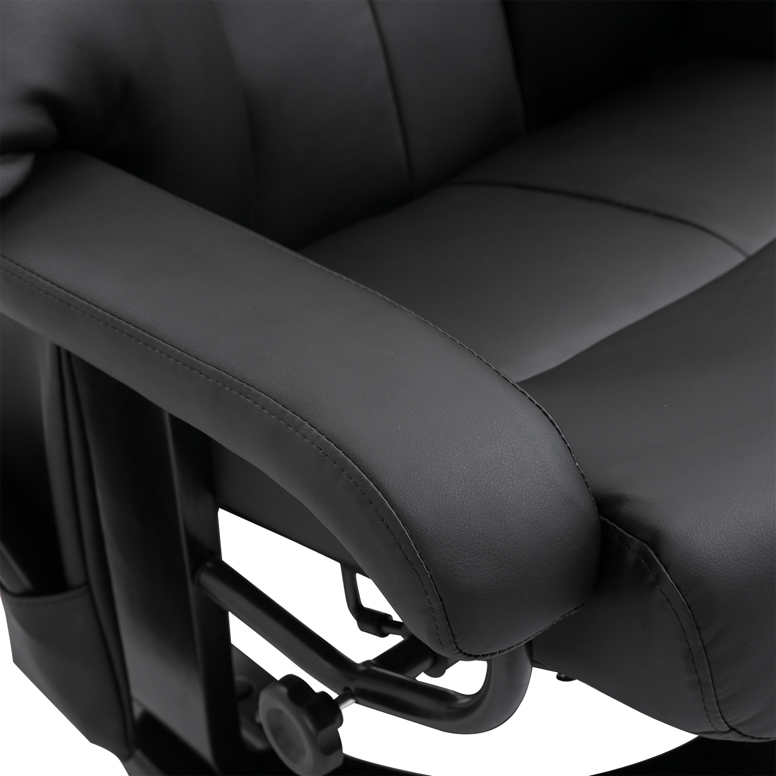 HOMCOM relaxfauteuil met massagestoel incl. kruk zwart