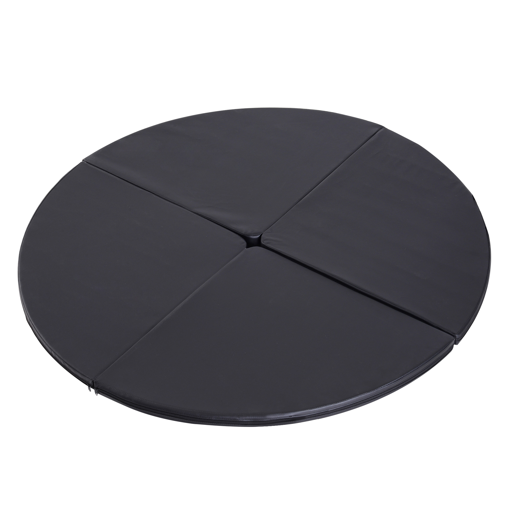 HOMCOM Paaldansmat, 5 cm dikke ronde kunststof mat voor paaldansoefeningen, gymnastiek, yoga, Zwart