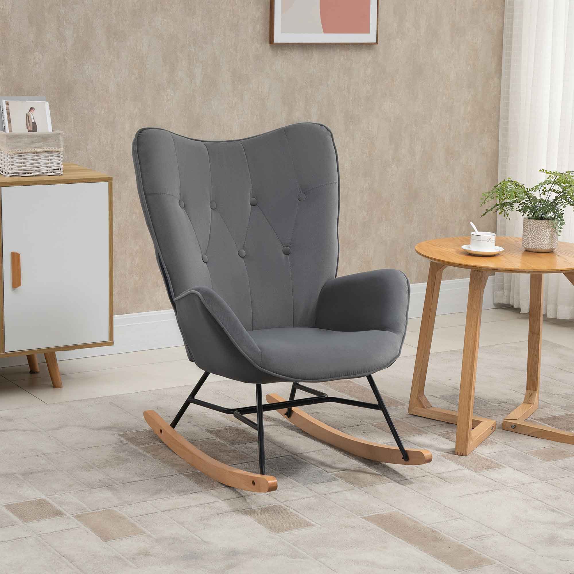 HOMCOM schommelstoel 84 cm x 70 cm x 96 cm