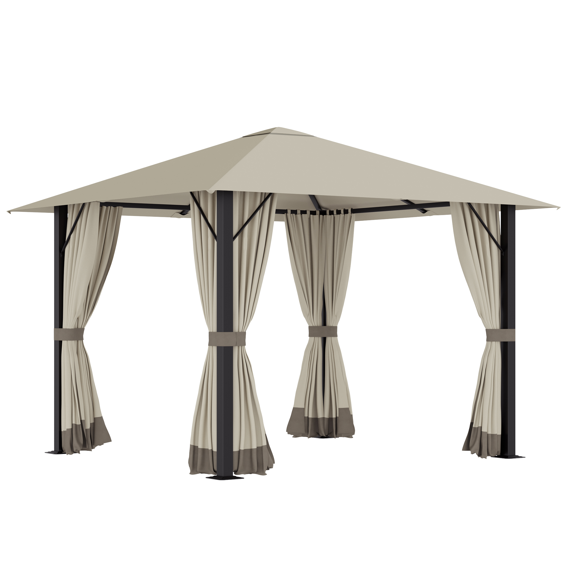 Outsunny tuinhuisje 3m x 3m aluminium staal